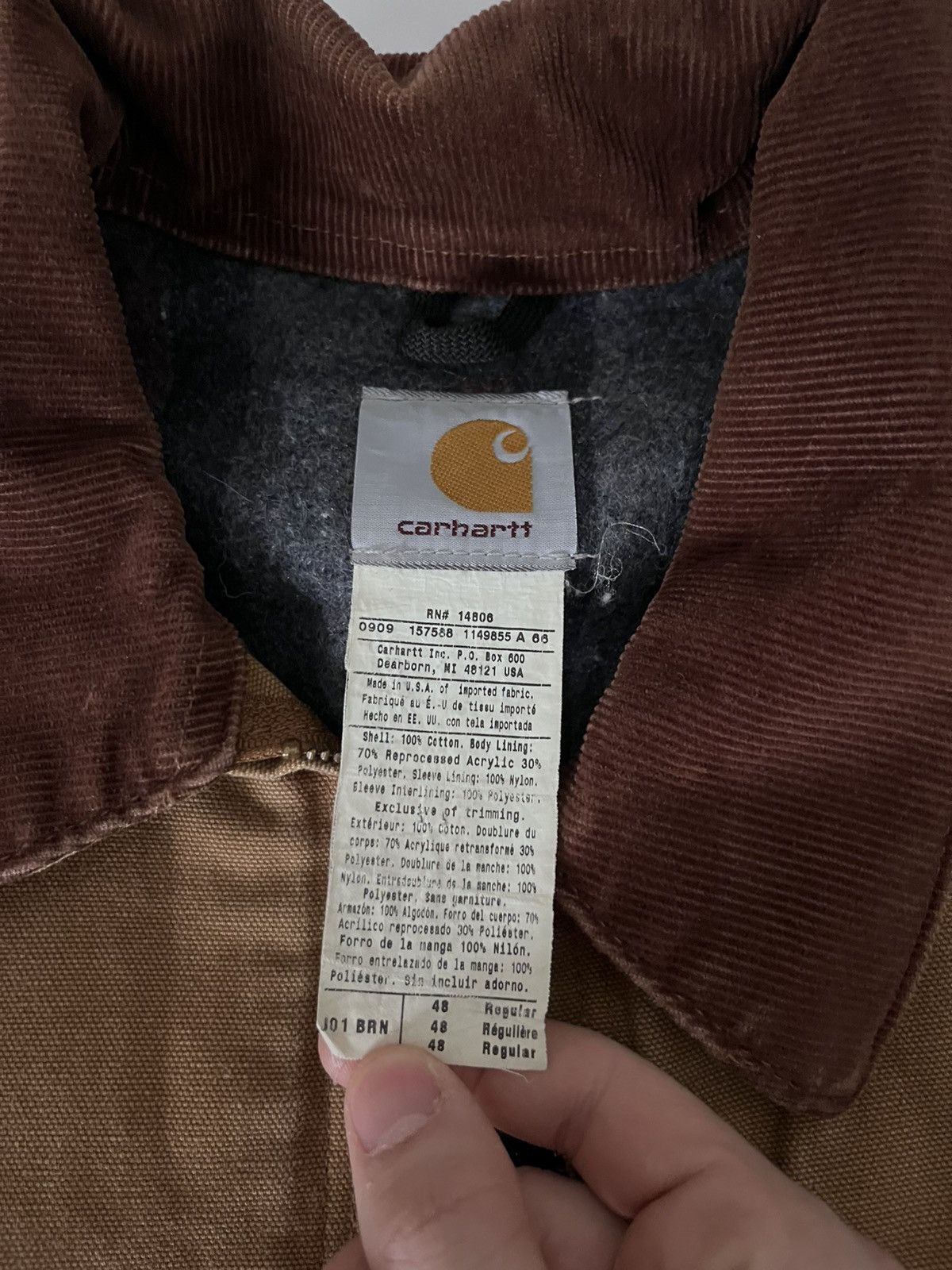 Carhartt Vintage Carhartt Detroit J01 BRN Blanket Lined Canvas Jacket Size US L / EU 52-54 / 3 - 7 Thumbnail