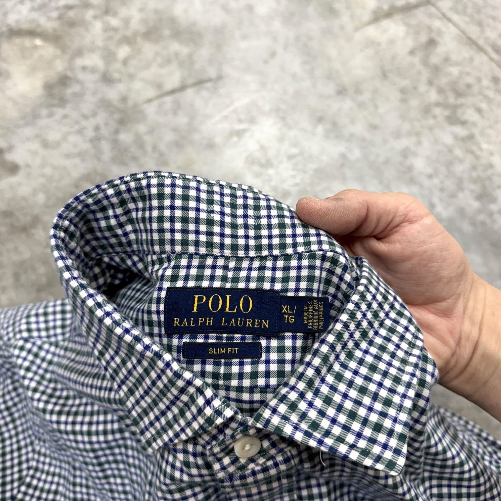 Polo Ralph Lauren Polo Ralph Lauren Shirt Mens XL Blue Green Slim Fit Gingham Check Long Sleeve Button-Up Size US XL / EU 56 / 4 - 5 Thumbnail
