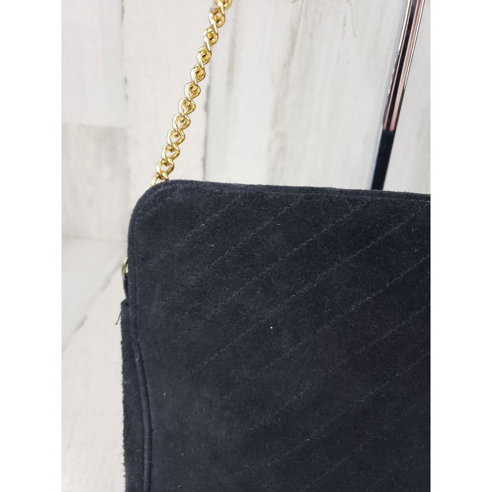 Other Gold-Chain Black Quilted Shoulder Bag Women's Purse Size ONE SIZE - 3 Thumbnail