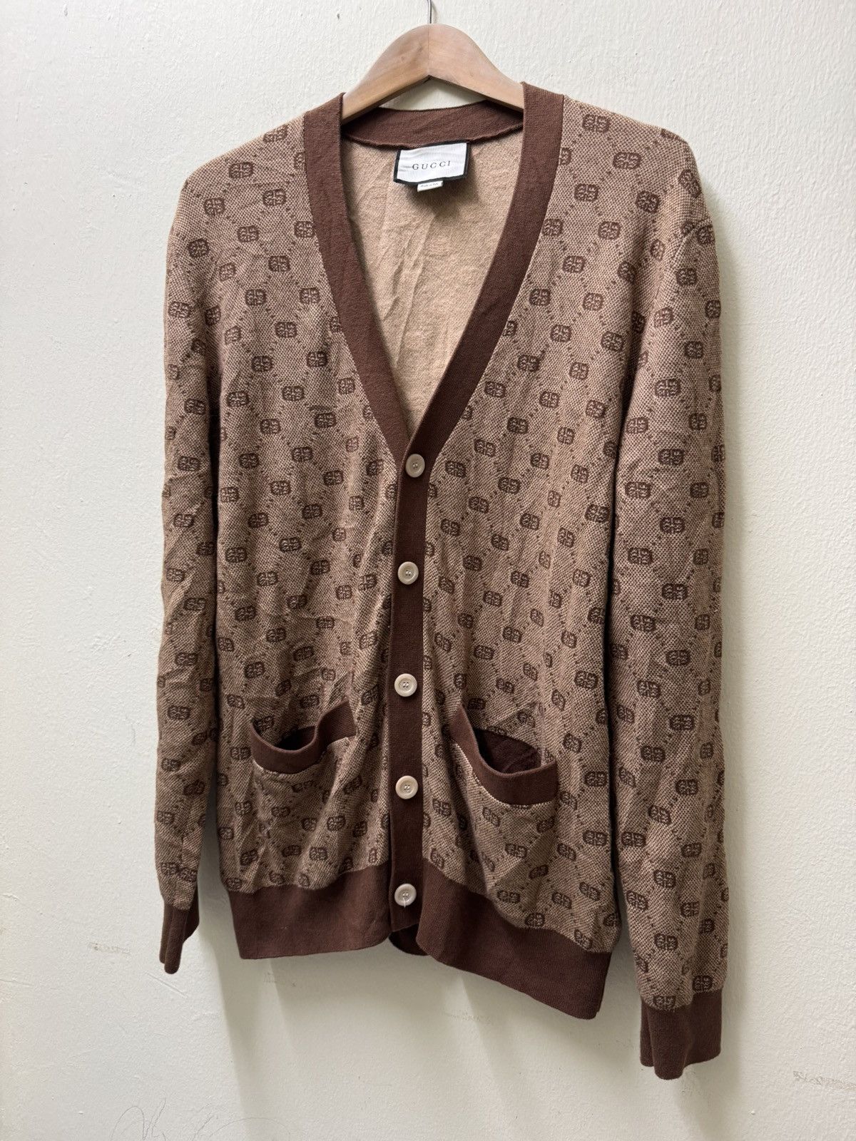 Gucci Gucci cardigan featuring an all-over monogram GG jacquard Size US XL / EU 56 / 4 - 8 Thumbnail