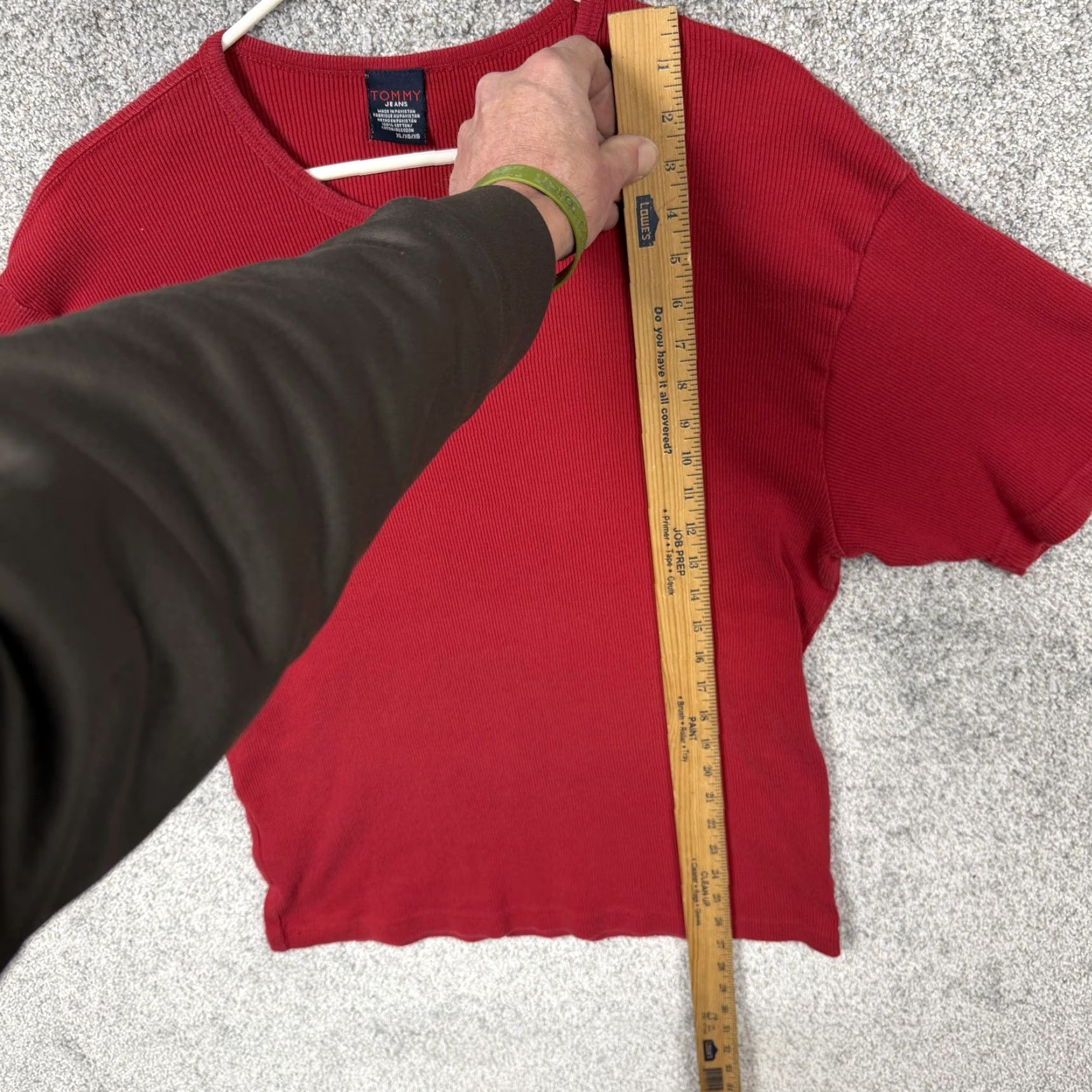 Vintage VINTAGE Tommy Jeans Shirt Mens XL Red 90s Hipster Retro Knit Crew Neck Short Sleeve Logo Embroidery Denim Size US XL / EU 56 / 4 - 3 Thumbnail