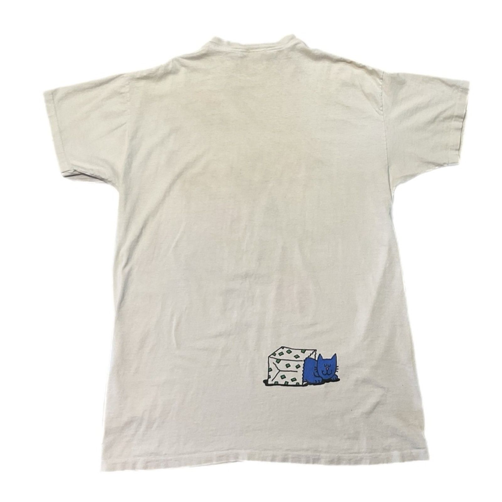 Vintage Vintage 90’s Cats Graphic Beige T-Shirt Size US XL / EU 56 / 4 - 2 Thumbnail