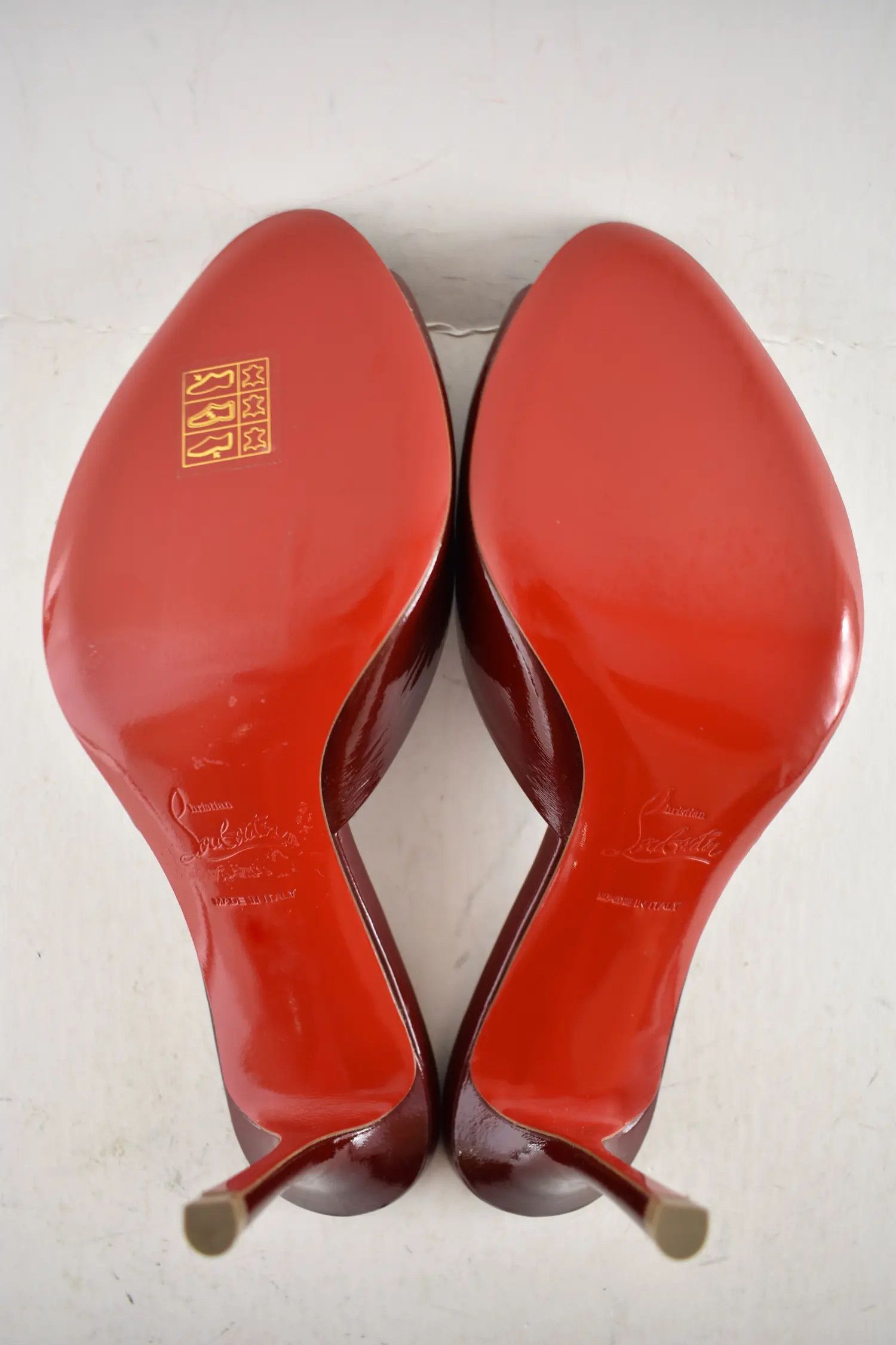 Christian Louboutin Me Dolly 85 Brownie Red Backless Sandal Mule Heel Pump 37.5 Size US 7.5 / IT 37.5 - 2 Thumbnail