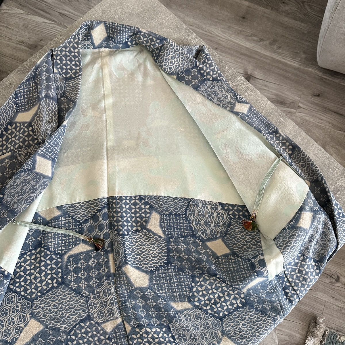 Japanese Brand Vintage 90s Japanese Pure Silk monogram traditional kimono Size US L / EU 52-54 / 3 - 4 Thumbnail