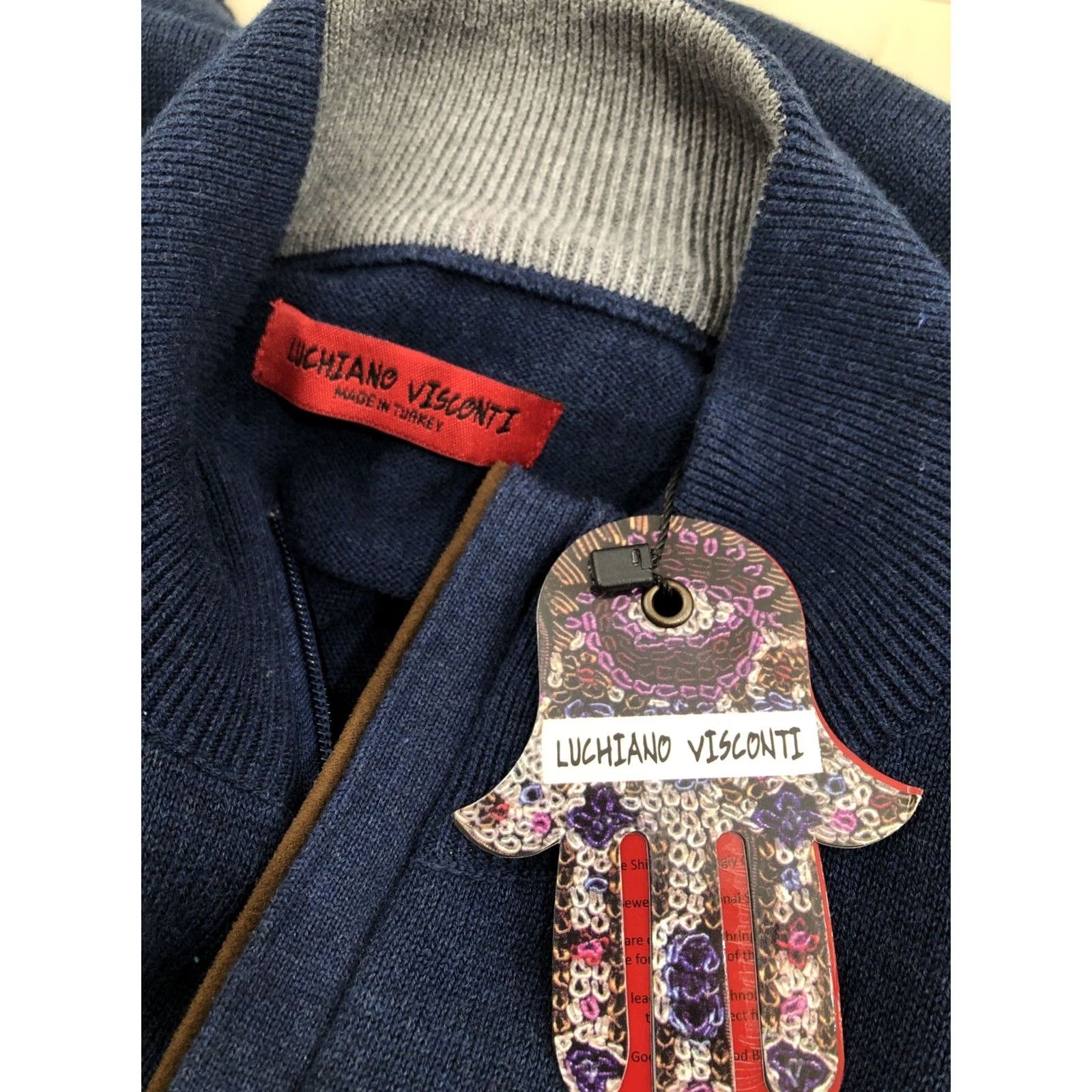 Luchiano Visconti Luchiano Visconti Sweater Full Zip Mens S Cardigan Blue Elbow Patch Sm. XL? (Note: Original size is S, ensure accuracy) Size US S / EU 44-46 / 1 - 6 Thumbnail