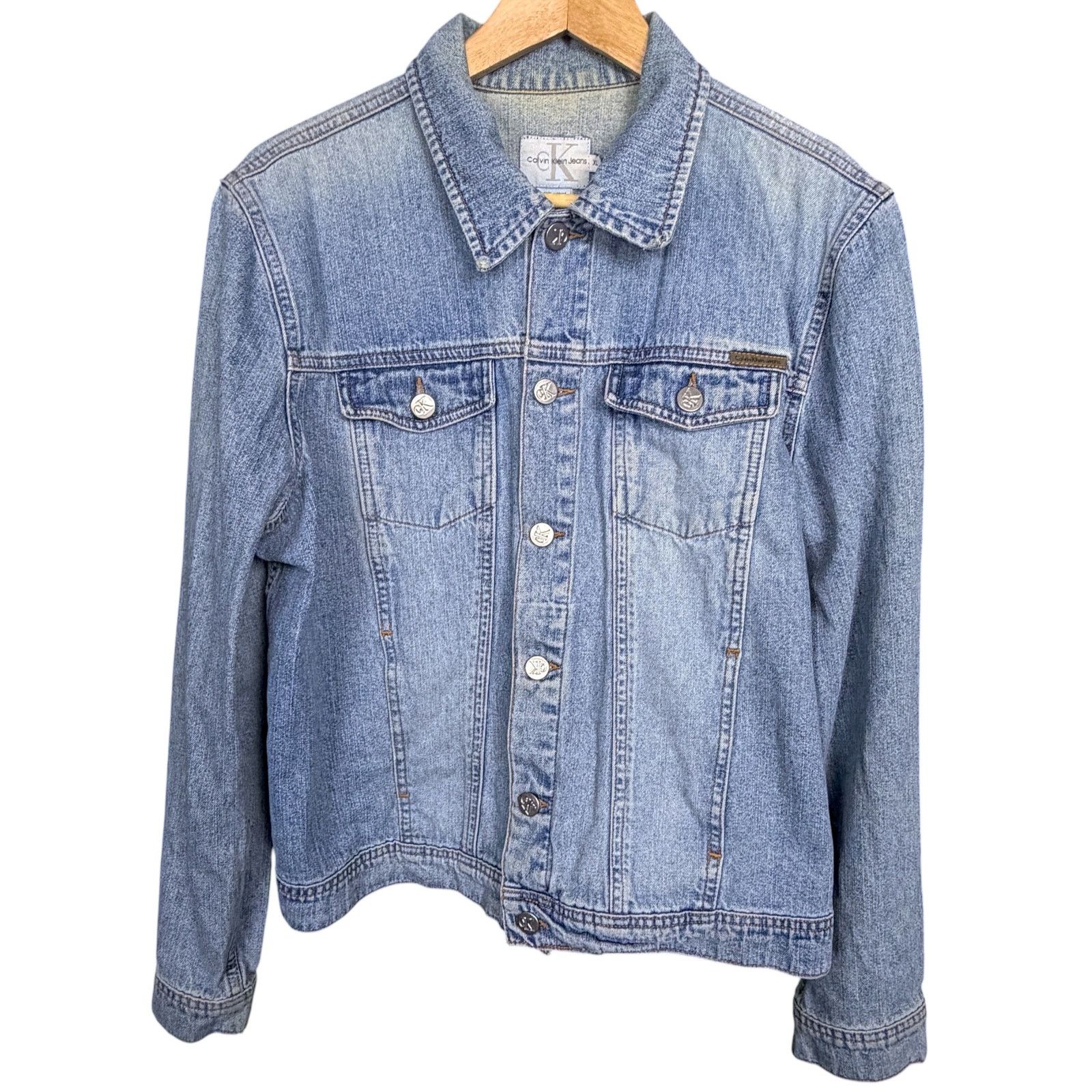 Calvin Klein Vintage 90s Calvin Klein Women's XL Blue Jean Denim Jacket Size XL / US 12-14 / IT 48-50 - 8 Thumbnail