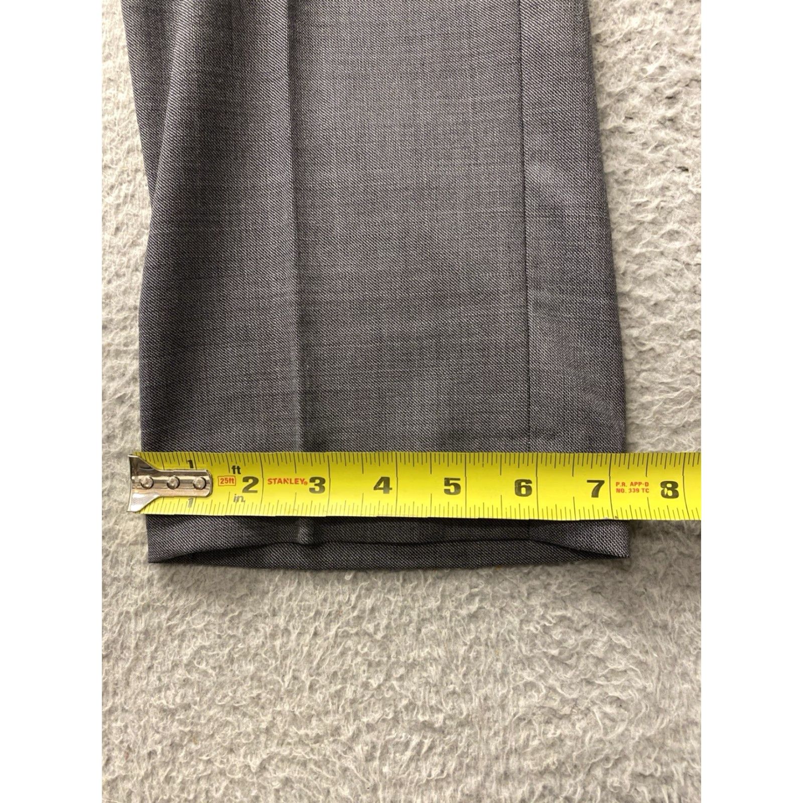 Vintage J Crew Dress Pants Men 32x32 Gray Slim Tapered Flat Front Elastic Waist Zipper Pockets Knit Wool Polyester Regular Belt Ready Mens Size US 32 / EU 48 - 5 Thumbnail