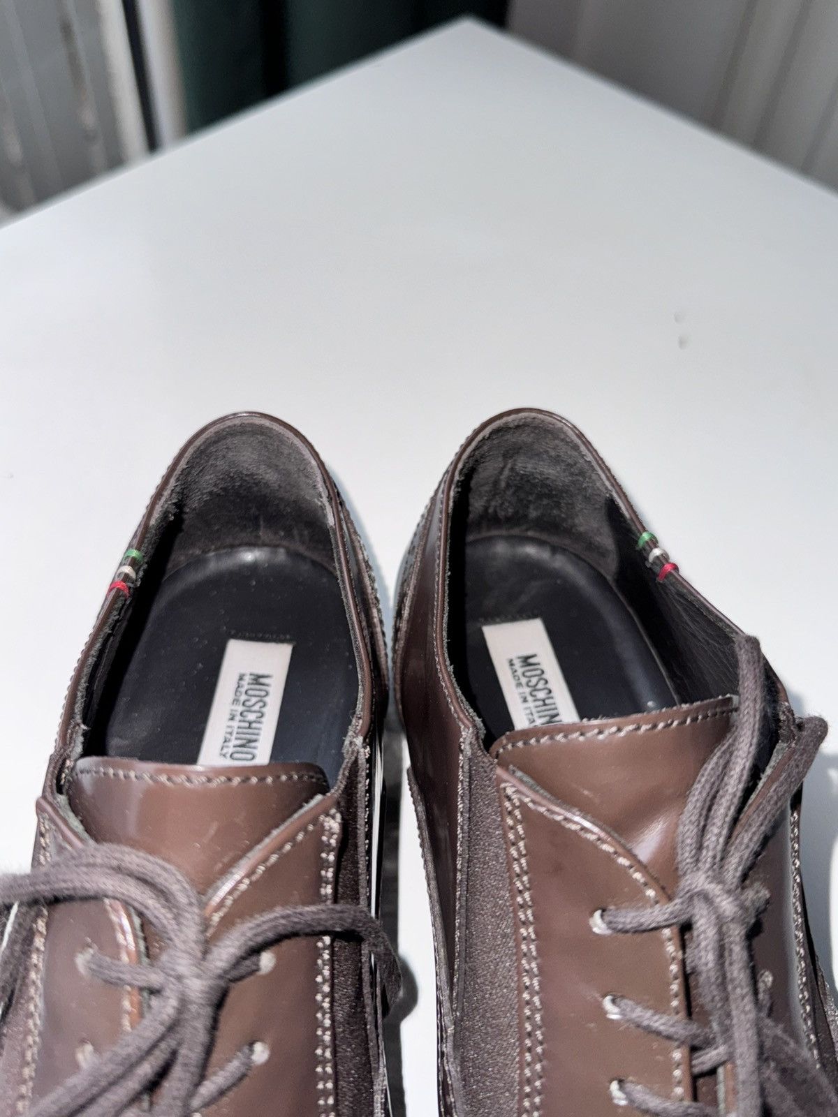 Moschino Moschino Men’s Brown Leather Lace-Up Brogues Size US 7.5 / EU 40-41 - 5 Thumbnail