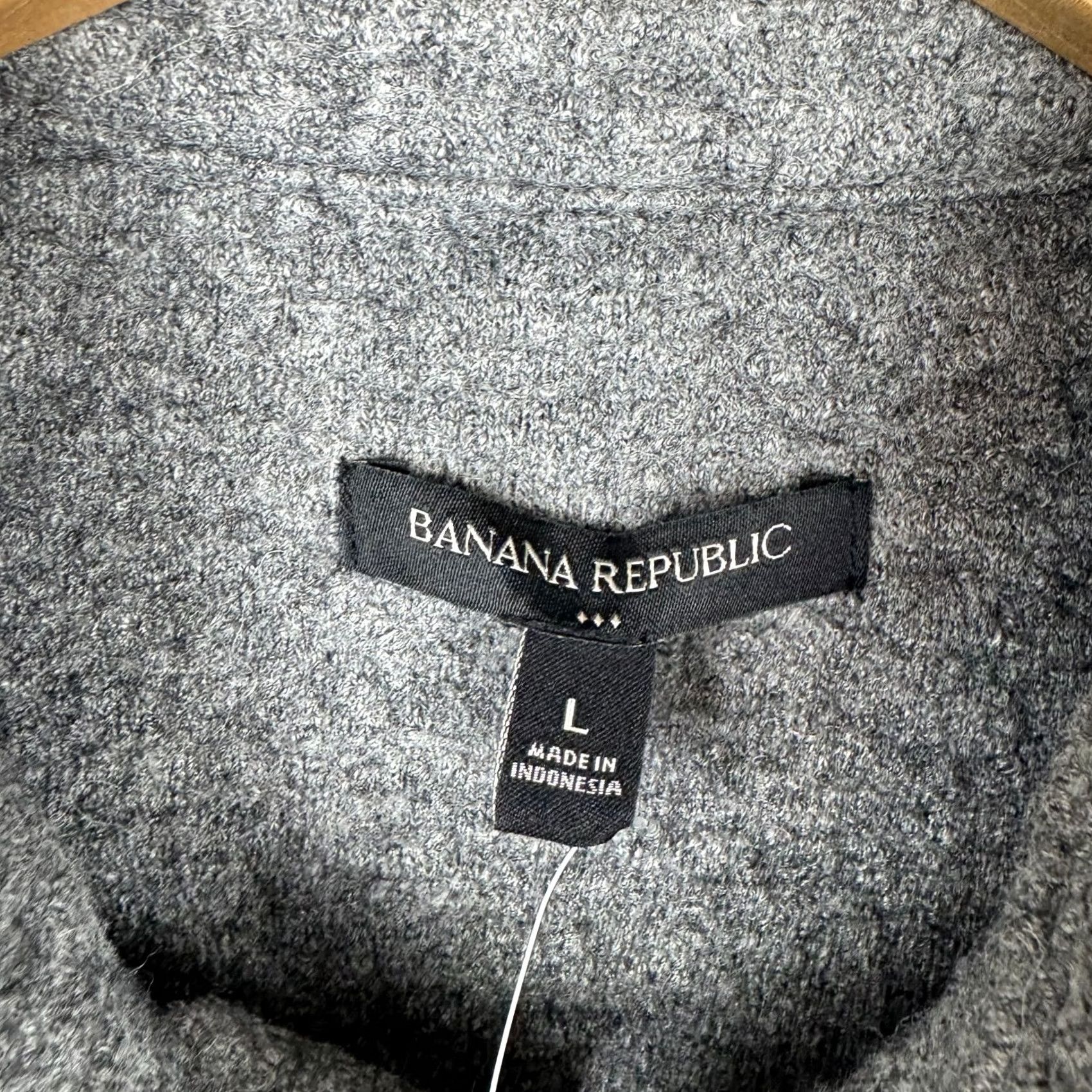 Banana Republic VINTAGE Banana Republic Mens L Boucle Over Shirt Jacket Gray Button Woiol Blend Size US L / EU 52-54 / 3 - 6 Thumbnail