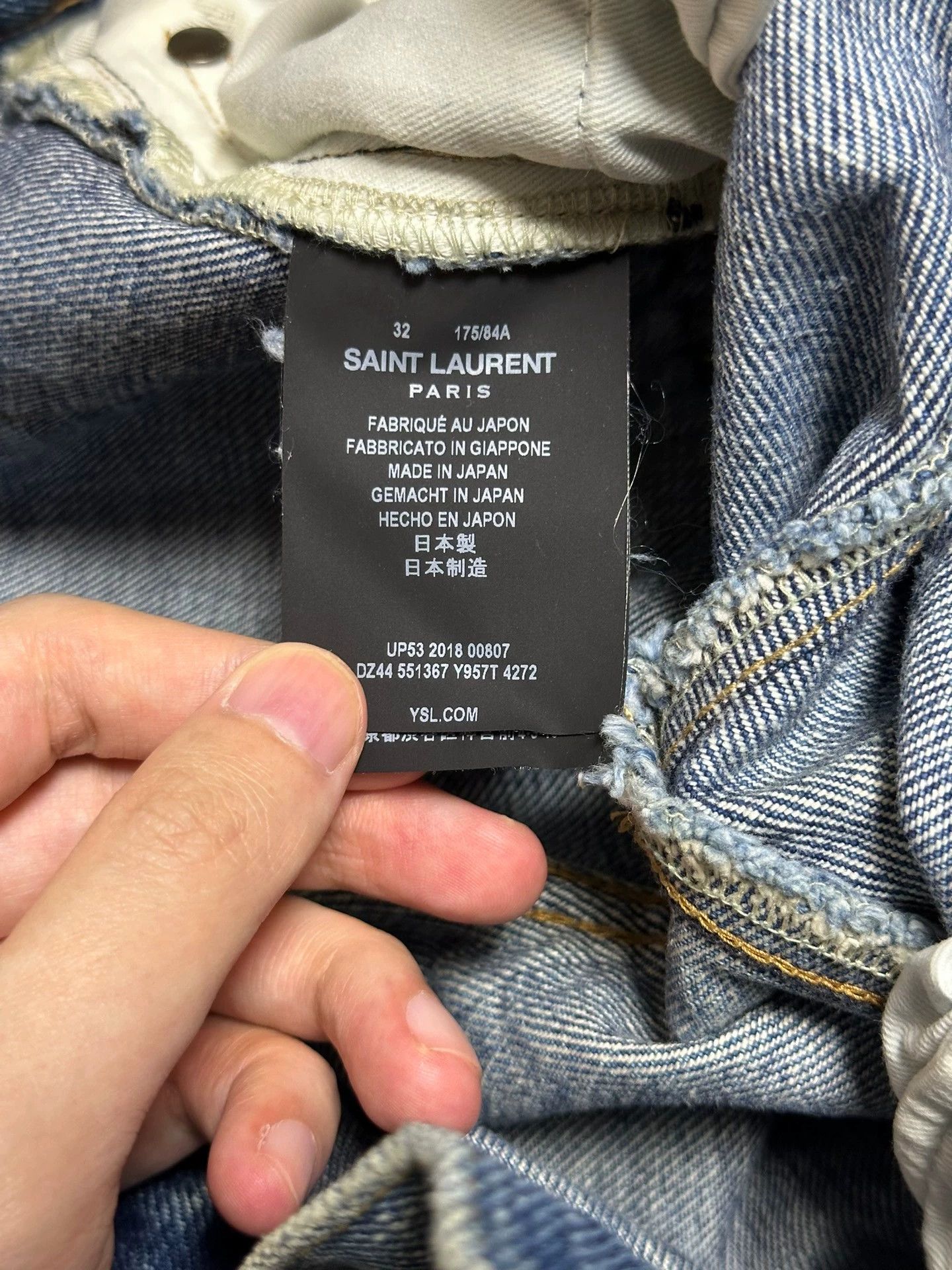 Saint Laurent Paris Saint Laurent Denim Shorts, SLP Distressed Denim Shorts Size US 32 / EU 48 - 9 Thumbnail
