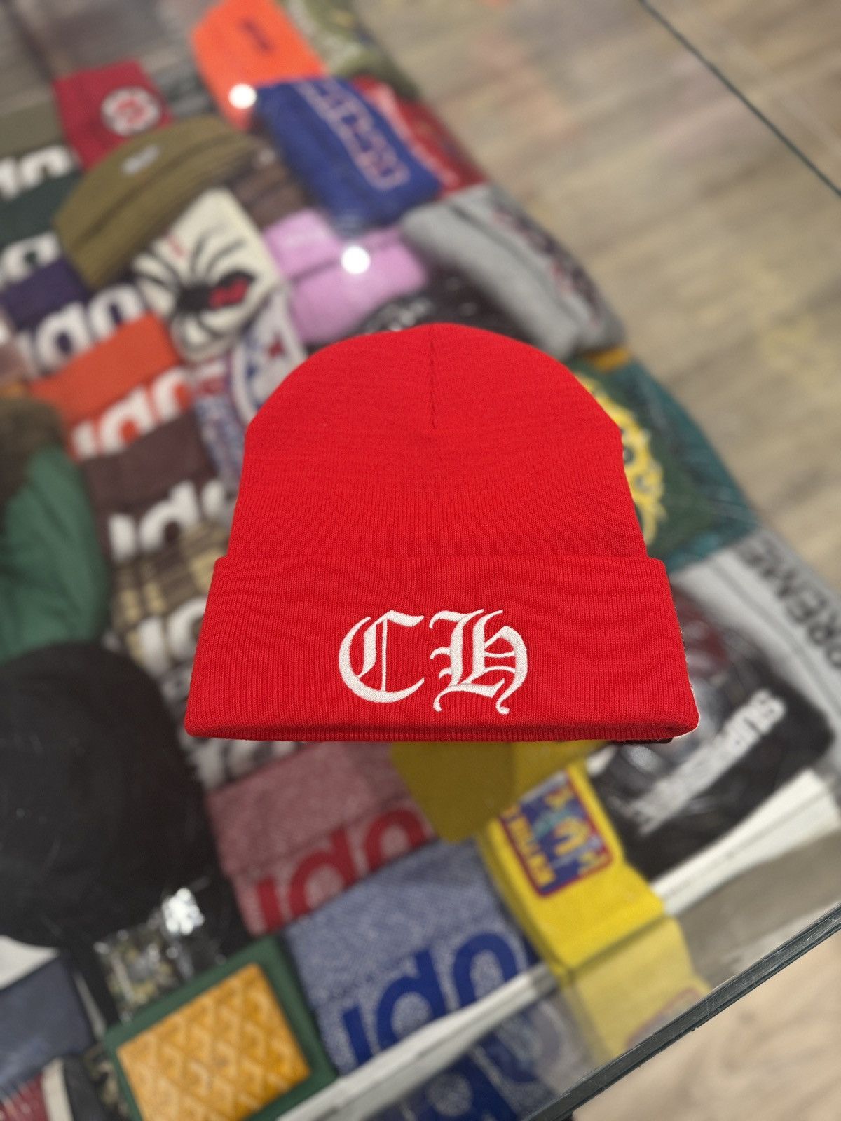 Chrome Hearts Chrome Hearts Embroidered Beanie Red Size ONE SIZE - 1 Thumbnail