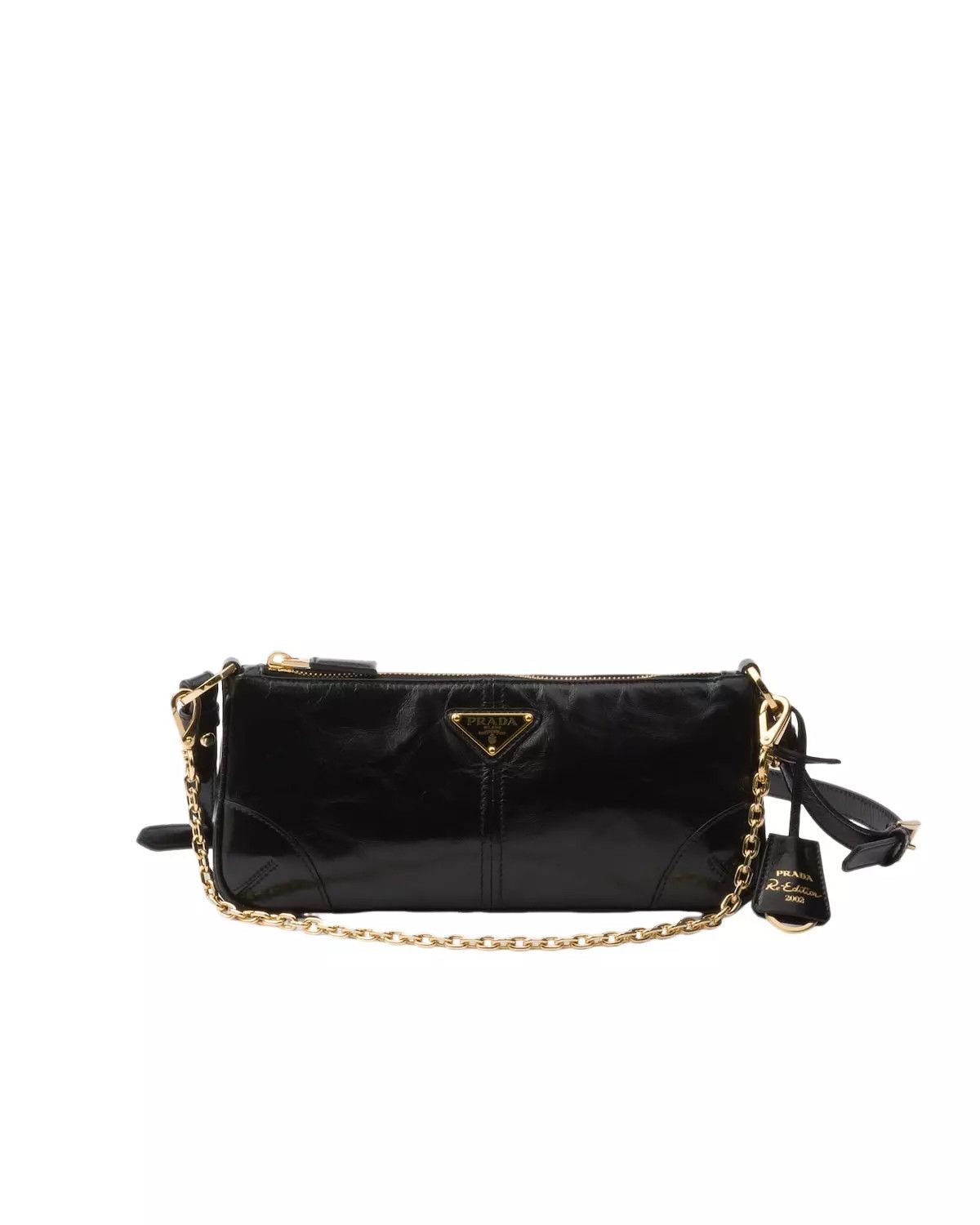 Prada PRADA Re-Edition 2002 Medium Black Leather Shoulder Bag Size ONE SIZE - 4 Thumbnail