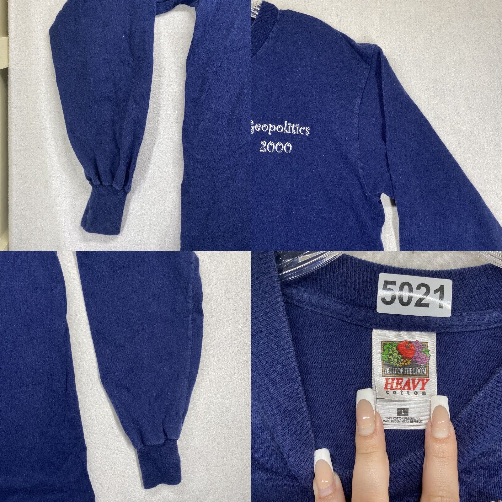 Fruit Of The Loom VINTAGE Fruit of the Loom T-Shirt Men's Medium Long Sleeve Blue Political 2000s Y2K Republican Democrat Presidential Election Size US M / EU 48-50 / 2 - 8 Thumbnail