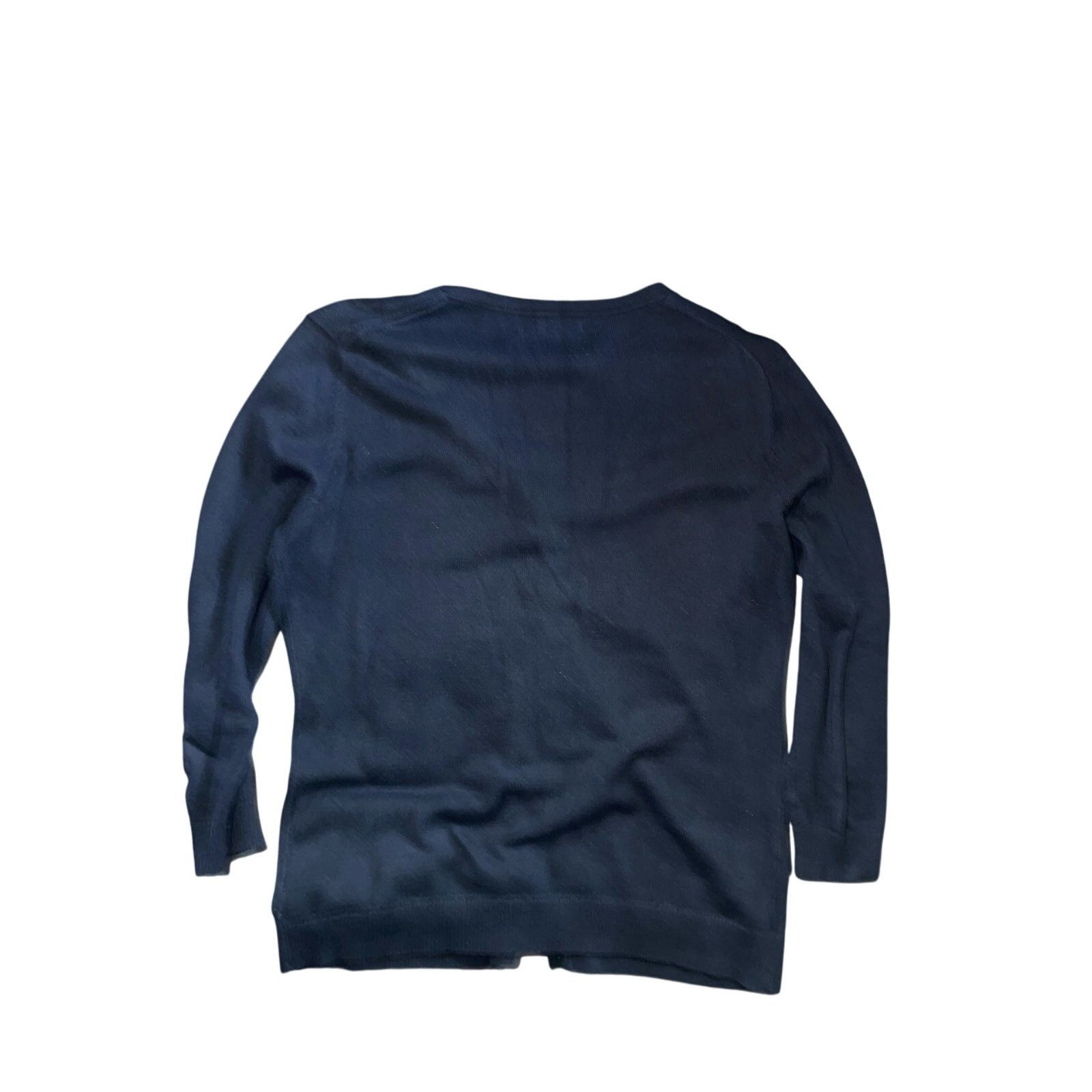 Van Heusen Button v-neck blue cardigan medium casual preppy academia Size M / US 6-8 / IT 42-44 - 2 Thumbnail