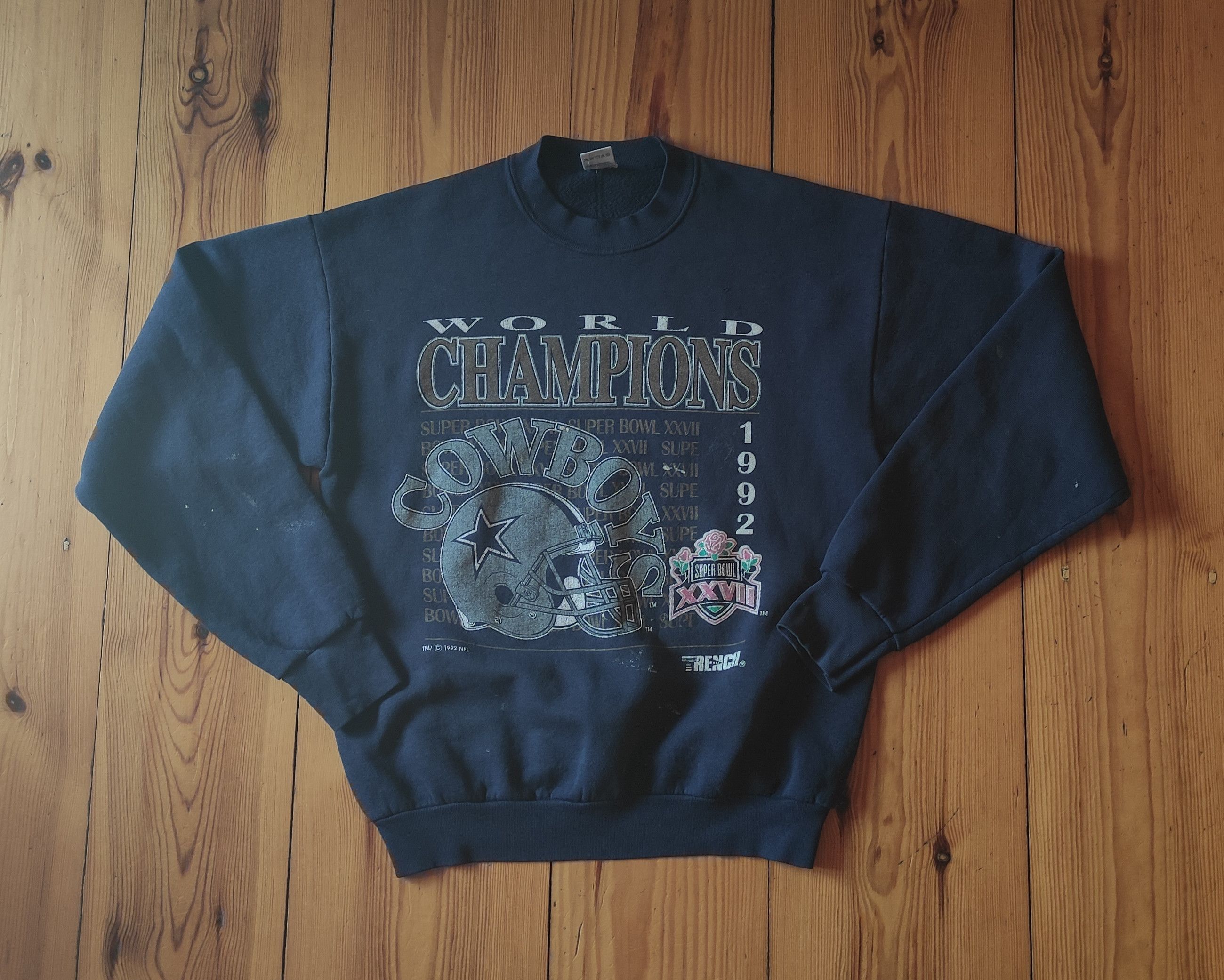 VINTAGE NFL DALLAS COWBOYS SUPER BOWL CHAMPIONS 1992 TEE SHIRT XL MADE –  Vintage rare usa