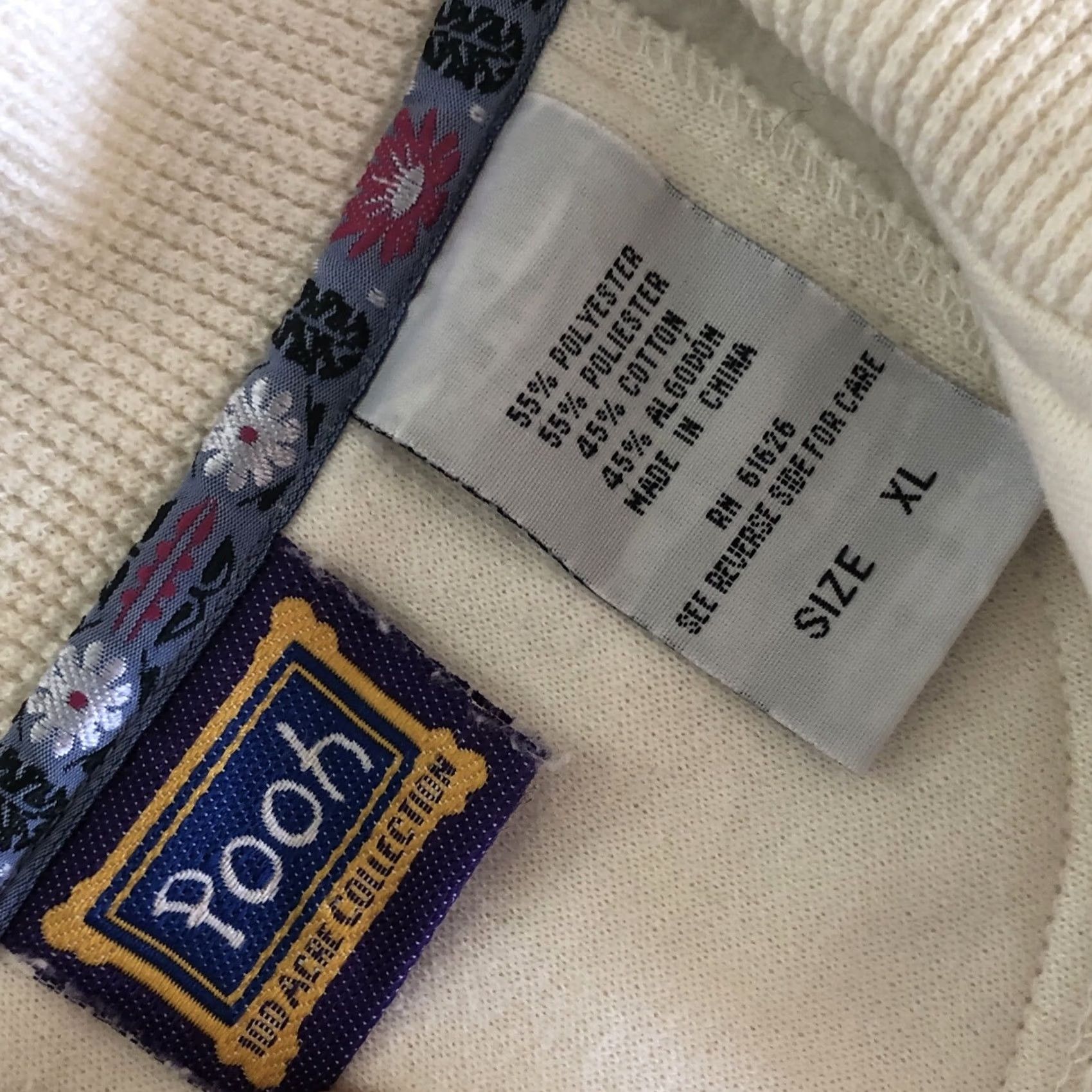 Vintage VINTAGE Disney Winnie The Pooh 1/4 Zip Embroidered Sweatshirt XL Women White Pooh 100 Acre Collection 90s Animals Logo Pullover Sneaker? Size XL / US 12-14 / IT 48-50 - 7 Thumbnail