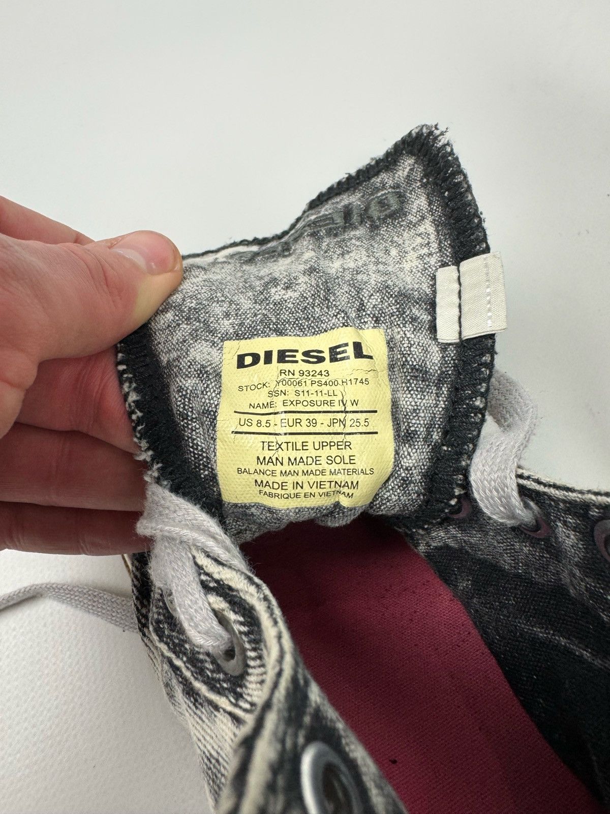 Diesel Diesel Exposure IV Jeans Black/White Denim Sneakers Size US 8.5 / IT 38.5 - 11 Thumbnail