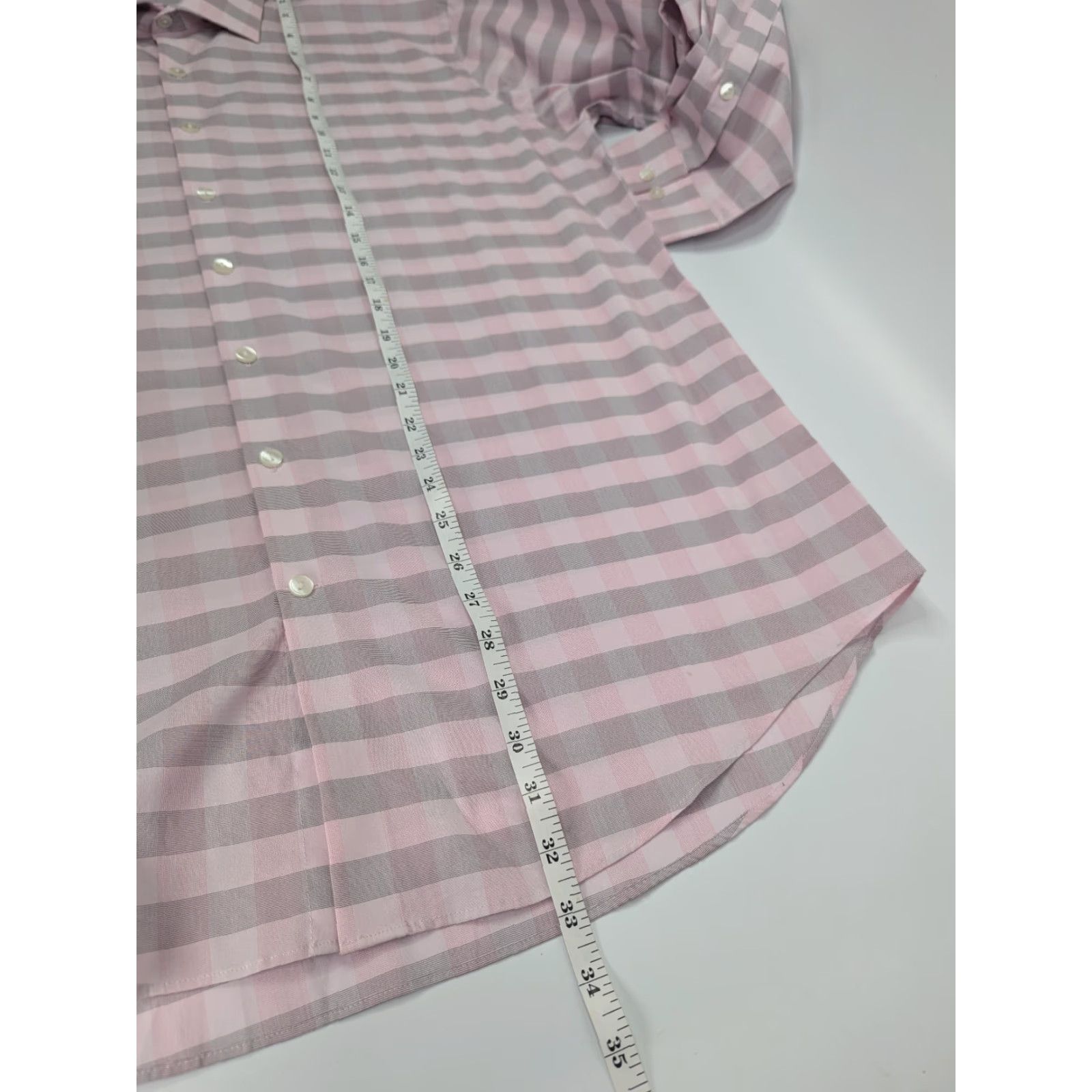 Kenneth Cole Kenneth Cole Reaction Slim Fit Mens Long Sleeve Button Plaid Shirt XL Pink Size US XL / EU 56 / 4 - 4 Thumbnail