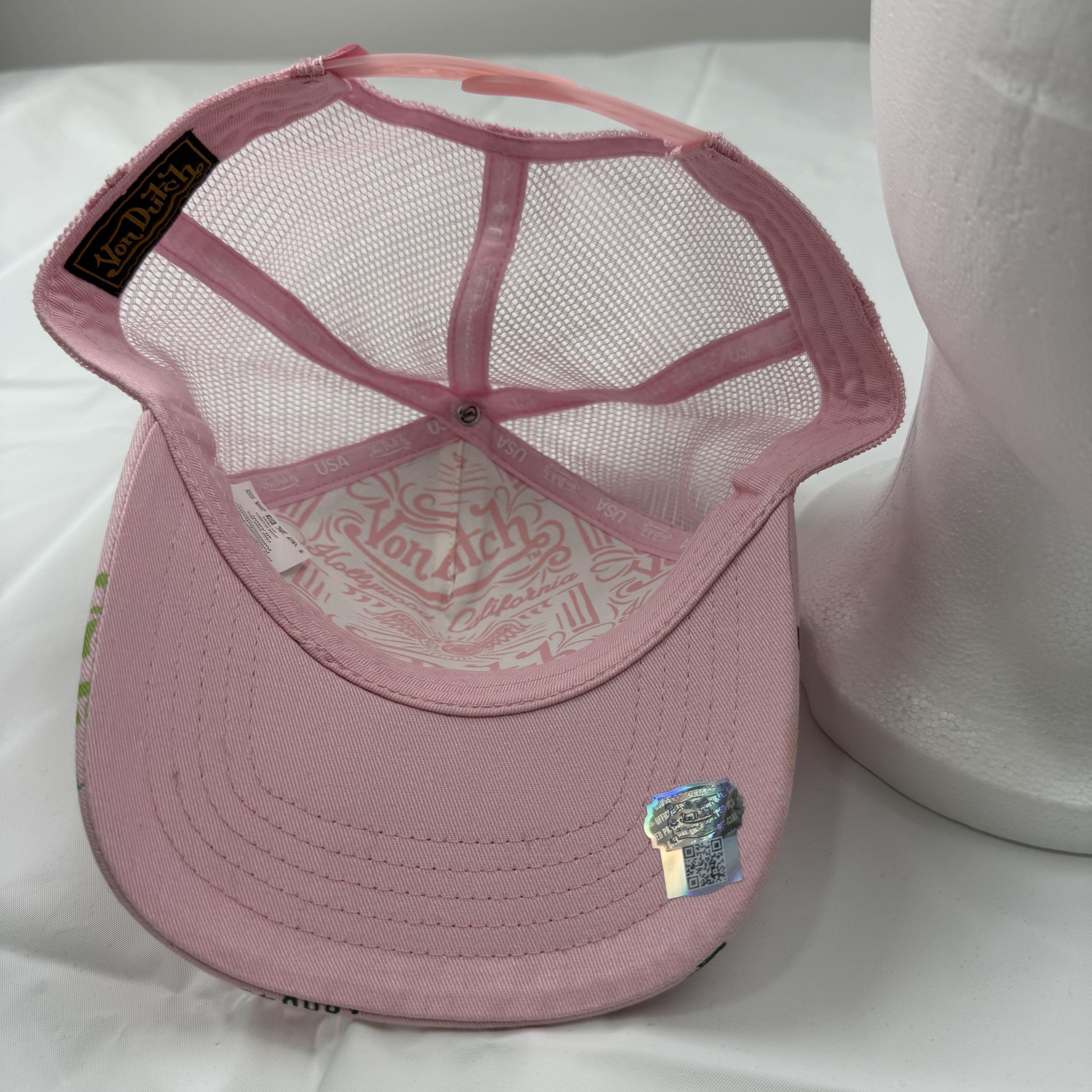 Von Dutch Von Dutch Pink Print Trucker Hat Snapback Y2K Retro Cap Size ONE SIZE - 7 Thumbnail