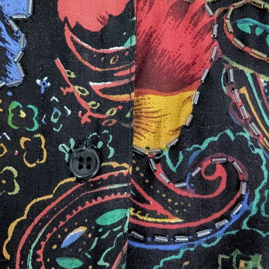 Vintage Deadstock Jane Ashley Paisley Beaded Rayon Oversized Shirt L Size L / US 10 / IT 46 - 5 Thumbnail