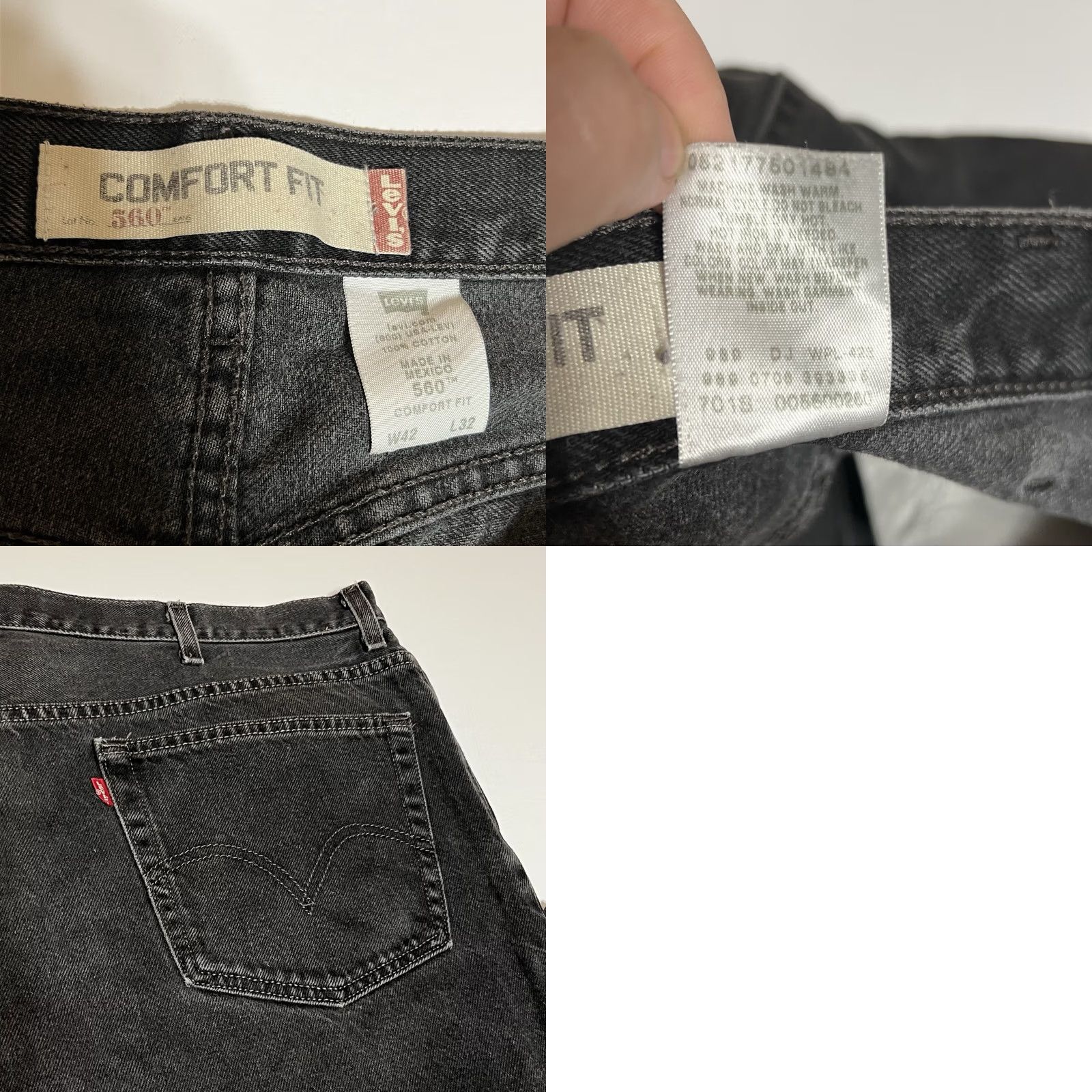 Levi's Levi's 560 Jeans Regular 41x30 Black Denim Relaxed Tapered Comfort Fit 5-Pocket Mens Y2K Vintage: No Size US 41 - 8 Thumbnail
