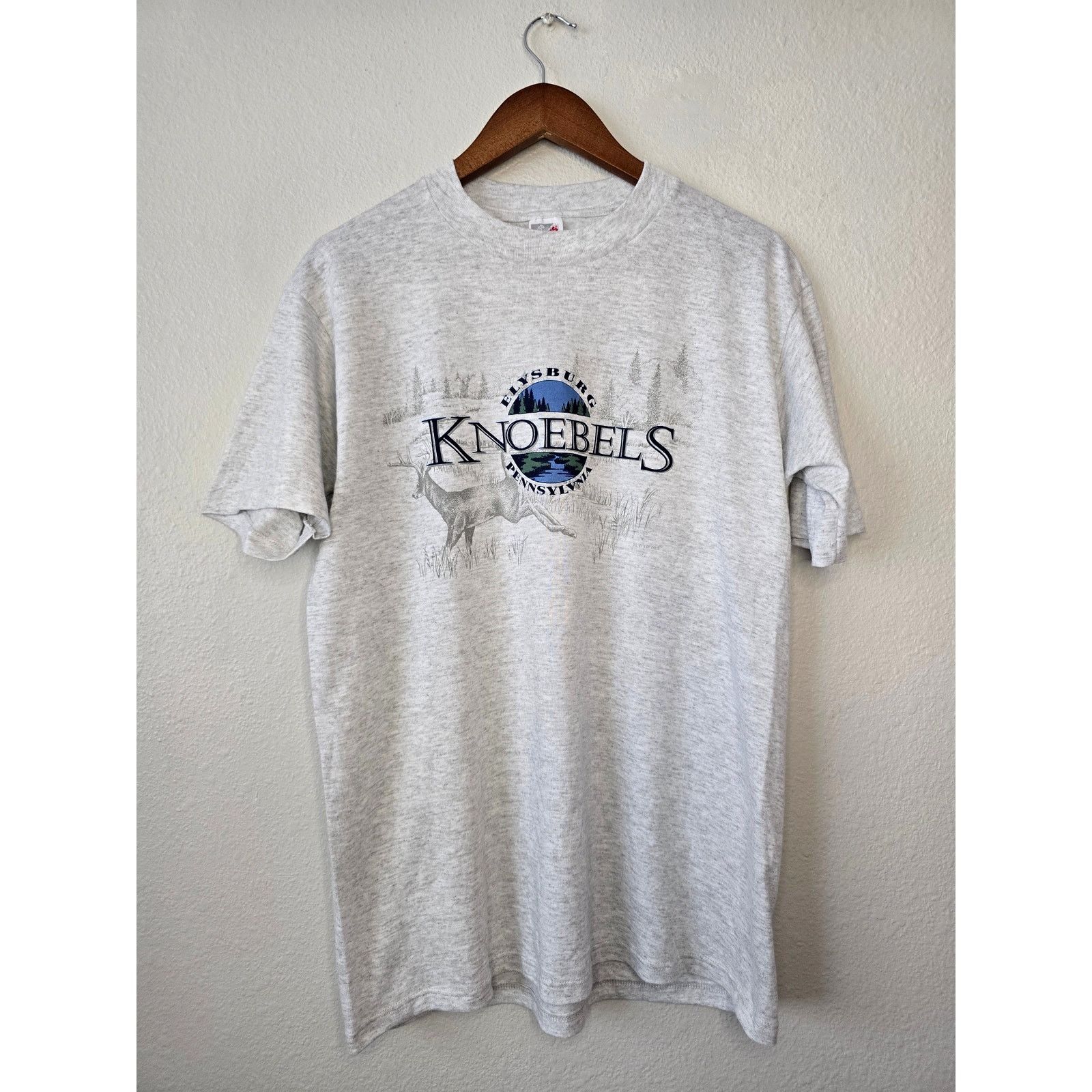 Jerzees Vintage Wildlife Deer Pennsylvania Knoebels Gray L Shirt 90s Size US L / EU 52-54 / 3 - 1 Thumbnail