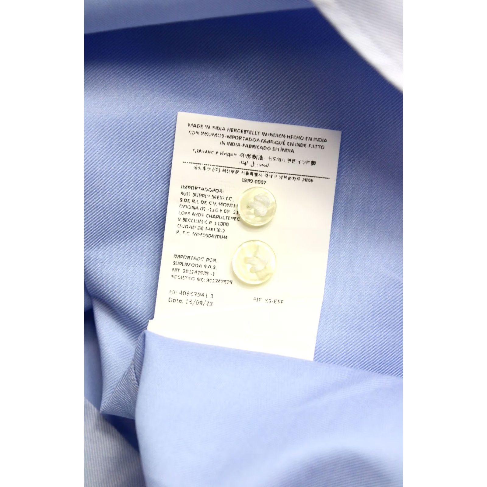 Suitsupply Suitsupply Extra Slim Fit Formal Shirt Mens XS Cutaway Collar Button Up Size 34R - 7 Thumbnail