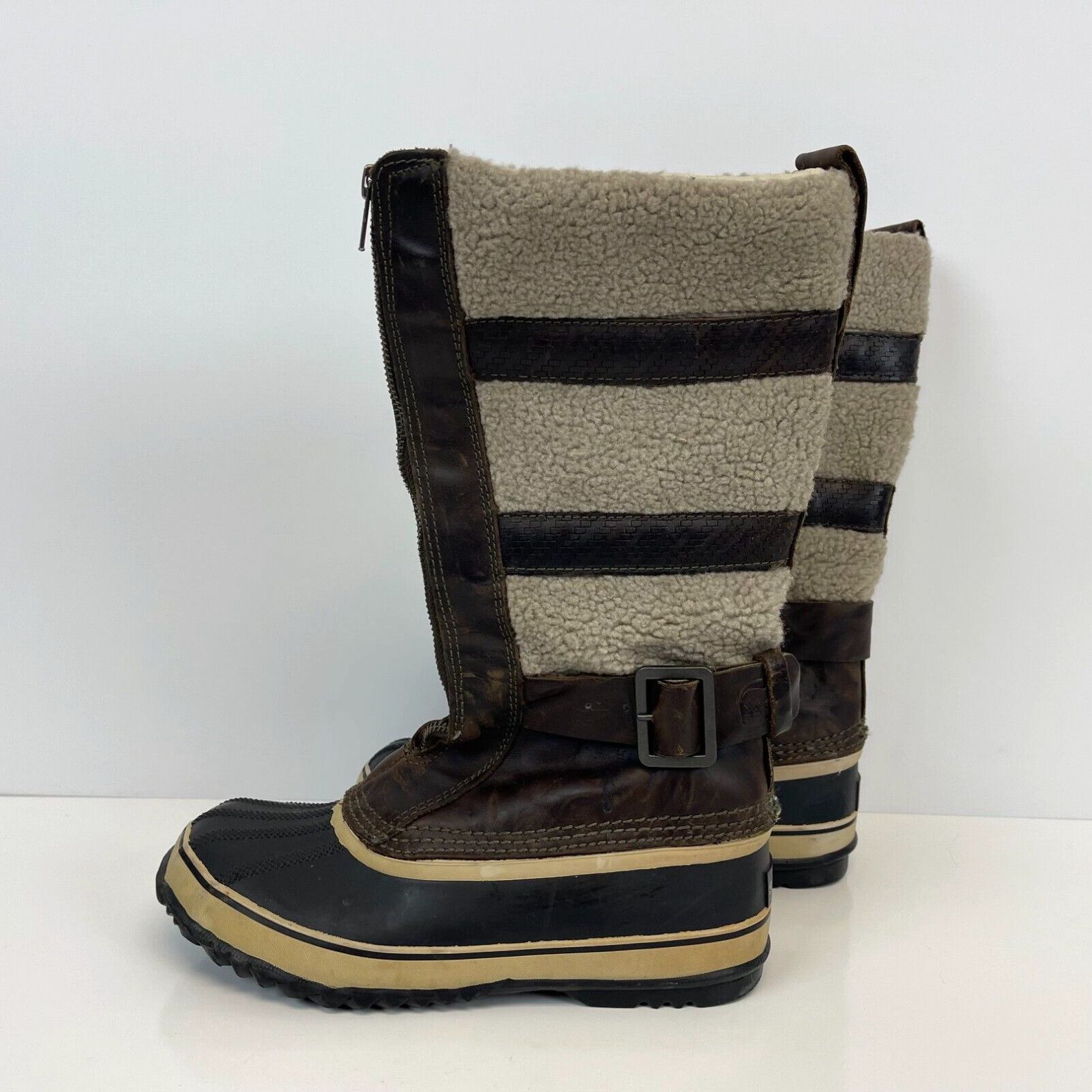 image of Sorel Helen Of Tundra Winter Duck Boots Waterproof Brown Womens Size 8 in White