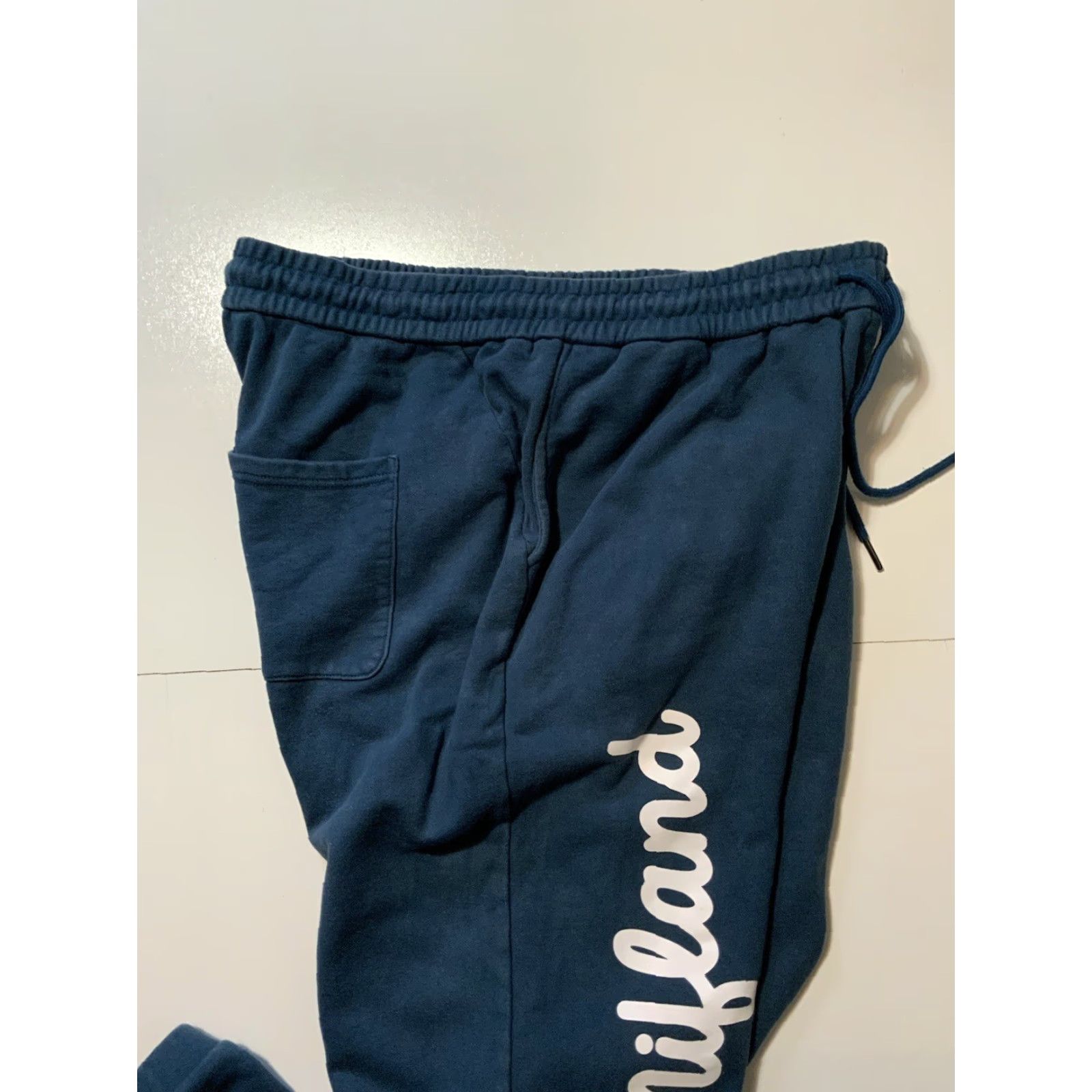 Vintage VINTAGE Mifland Script Fleece Knit Blue QS II 13oz Heavyweight Jogger Sweatpants Sz. XXL Mens Sweatpants Blue 2XL Regular Lightweight? Size US 39 - 6 Thumbnail