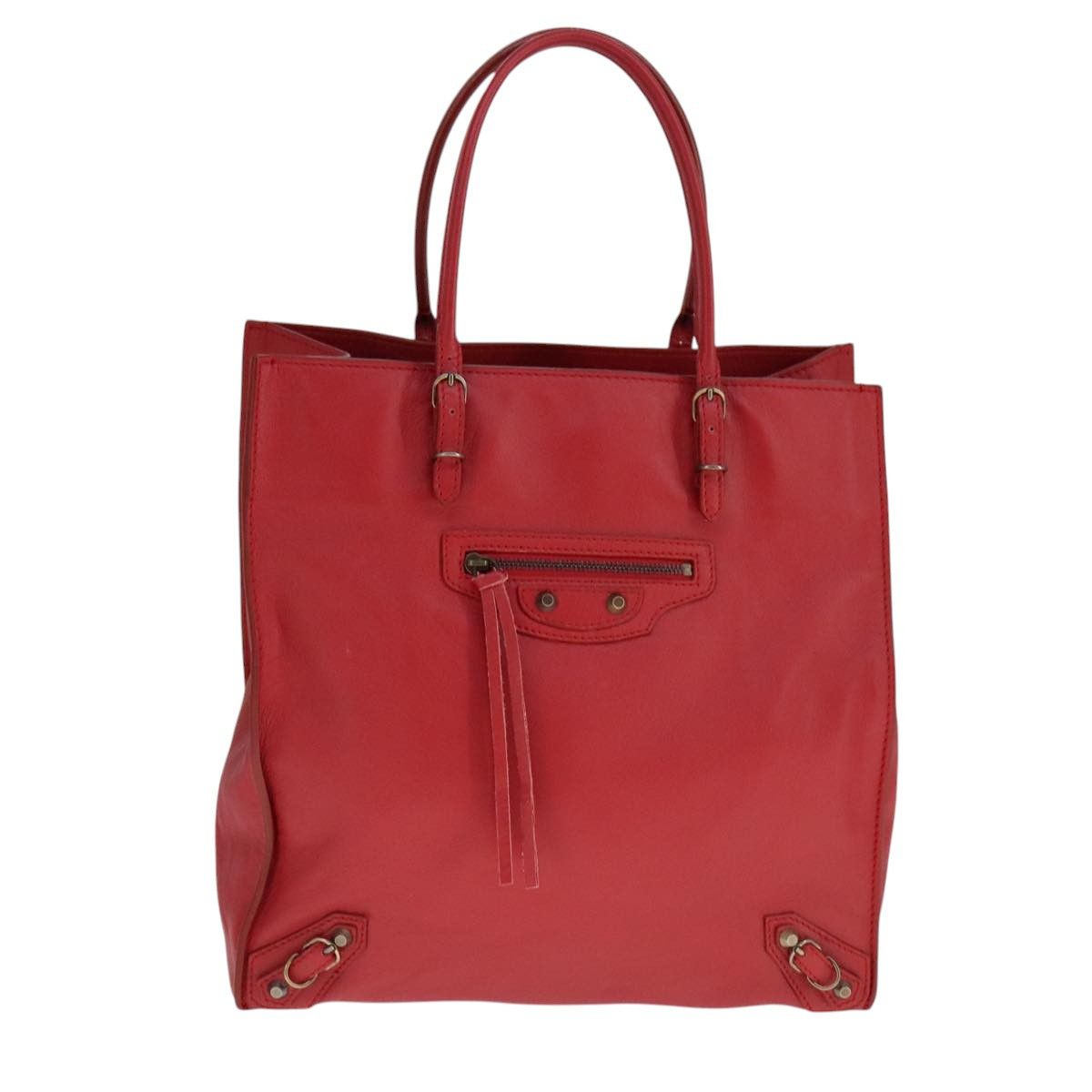 Balenciaga Papier Red Leather Tote Bag (Pre-Owned) Size ONE SIZE - 1 Thumbnail