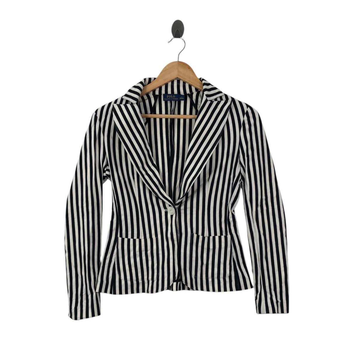 Polo Ralph Lauren × Vintage Vintage POLO Rl By RALPH LAUREN Stripe Office Blazer Coat Size XS / US 0-2 / IT 36-38 - 1 Thumbnail
