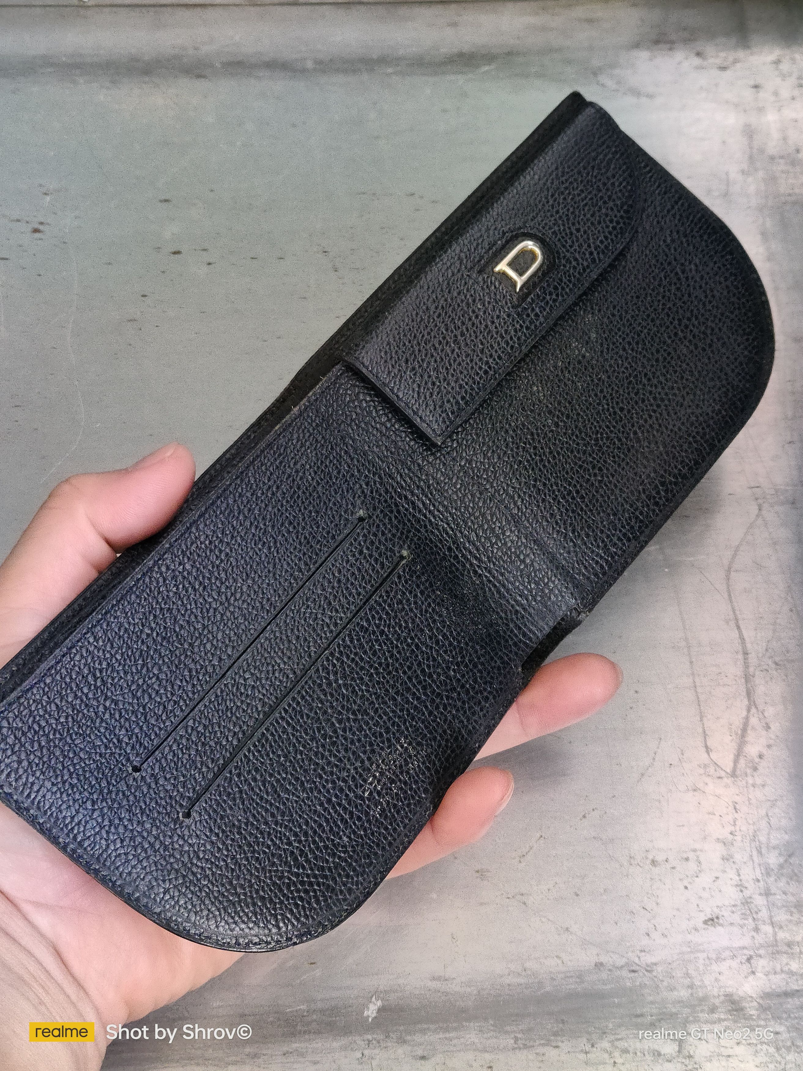Delvaux Delvaux Dark Blue Leather D Shape Bi-Fold Wallet Size ONE SIZE - 7 Thumbnail