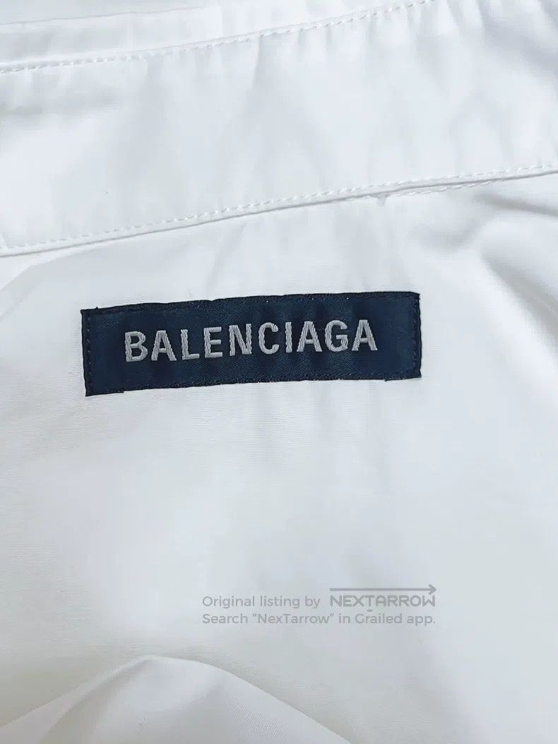 Balenciaga Balenciaga Back Logo Long Sleeve White Shirt Size XS / US 0-2 / IT 36-38 - 4 Thumbnail