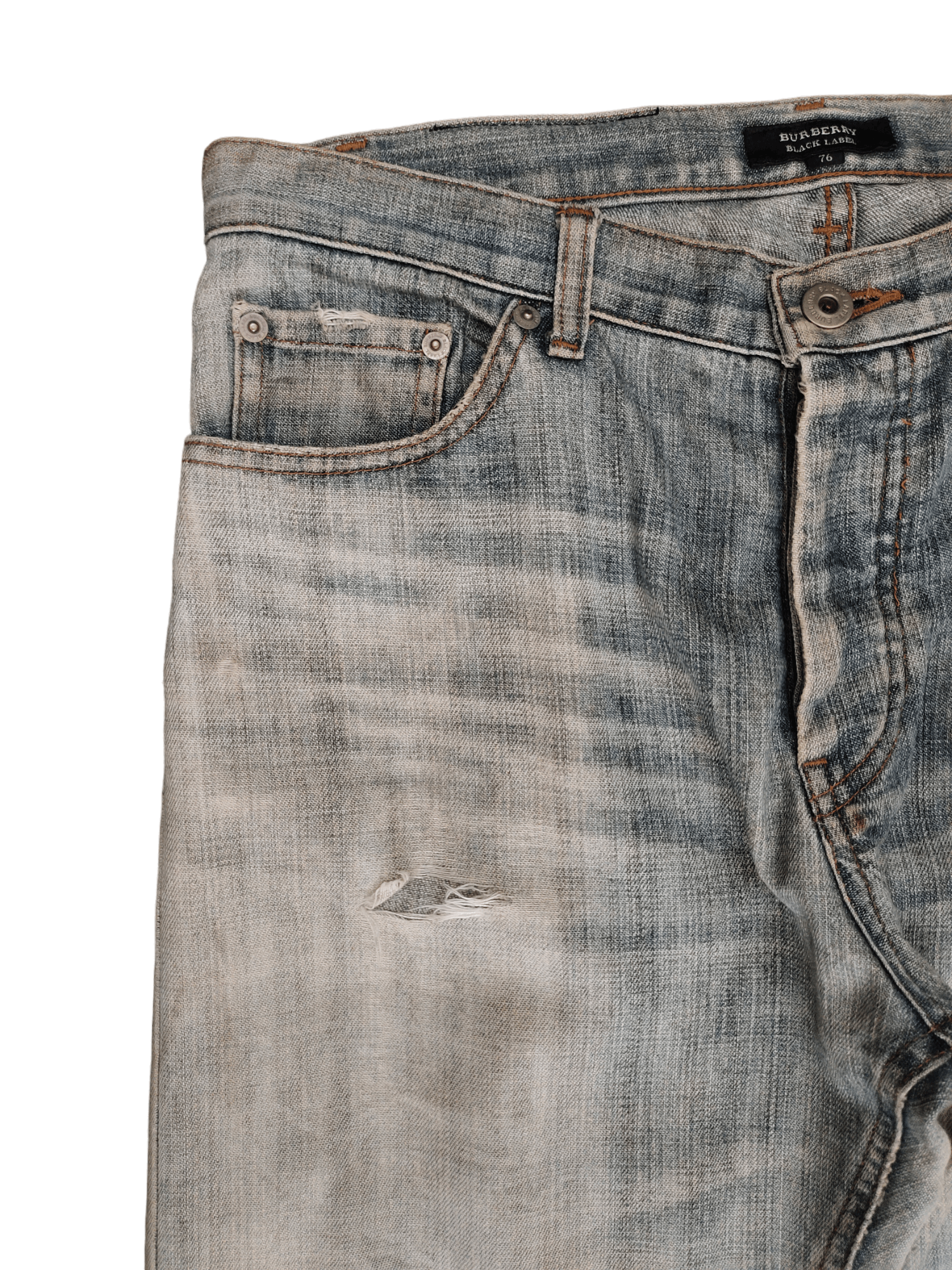 Burberry Vintage Y2k Burberry Distress Faded Denim Jeans Size US 31 - 4 Thumbnail