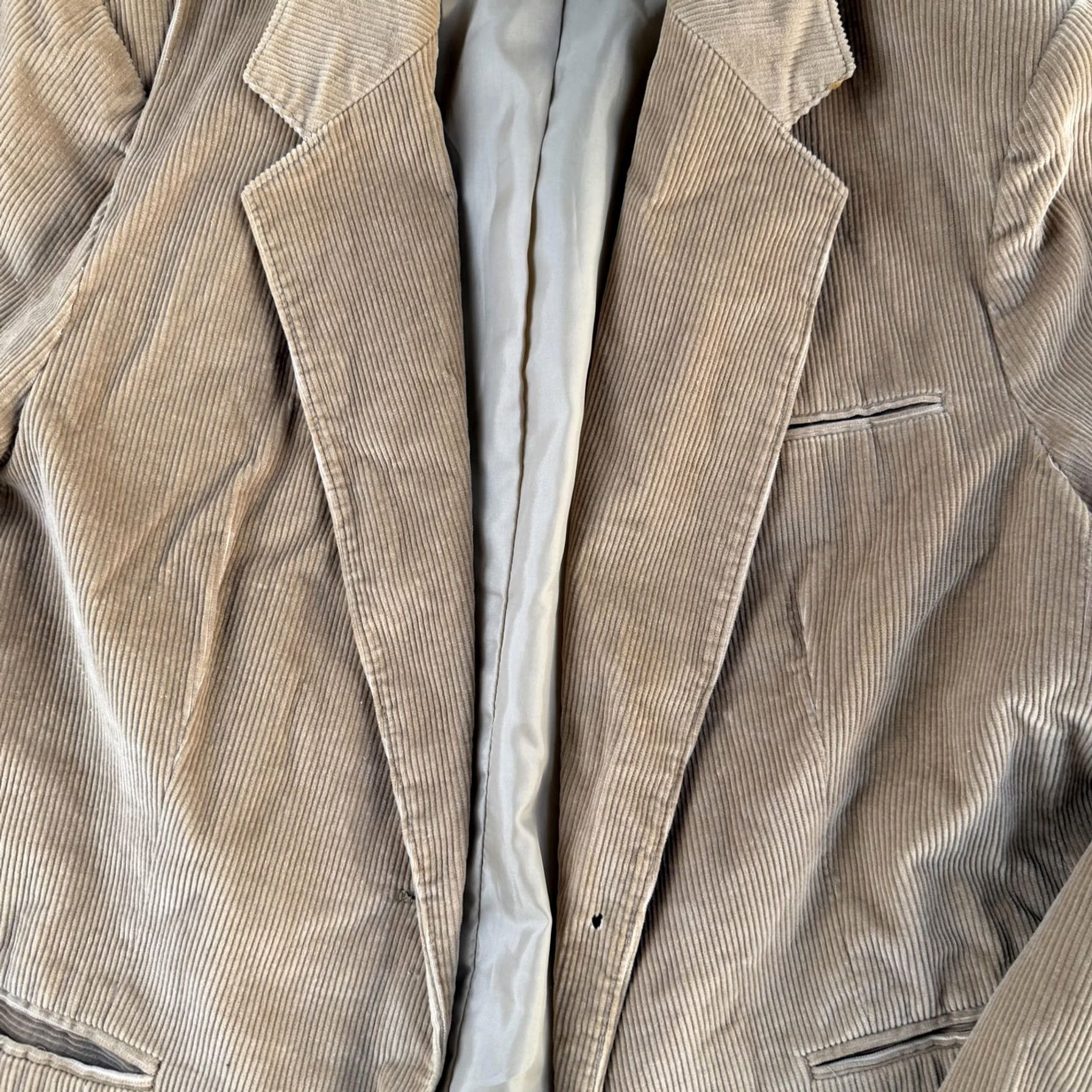 Vintage VINTAGE Sue Brett Blazer Jacket Womens 26 Beige Corduroy Lined Made Japan Street Style Jacket Size 4XL / US 24-26 - 1 Thumbnail
