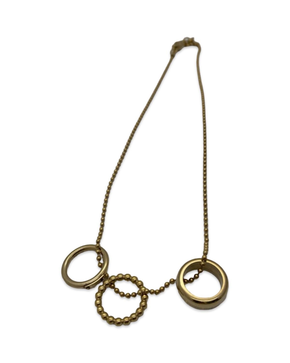 Dolce & Gabbana Triple Charm Gold Plated Multi Ring Necklace Size ONE SIZE - 2 Thumbnail