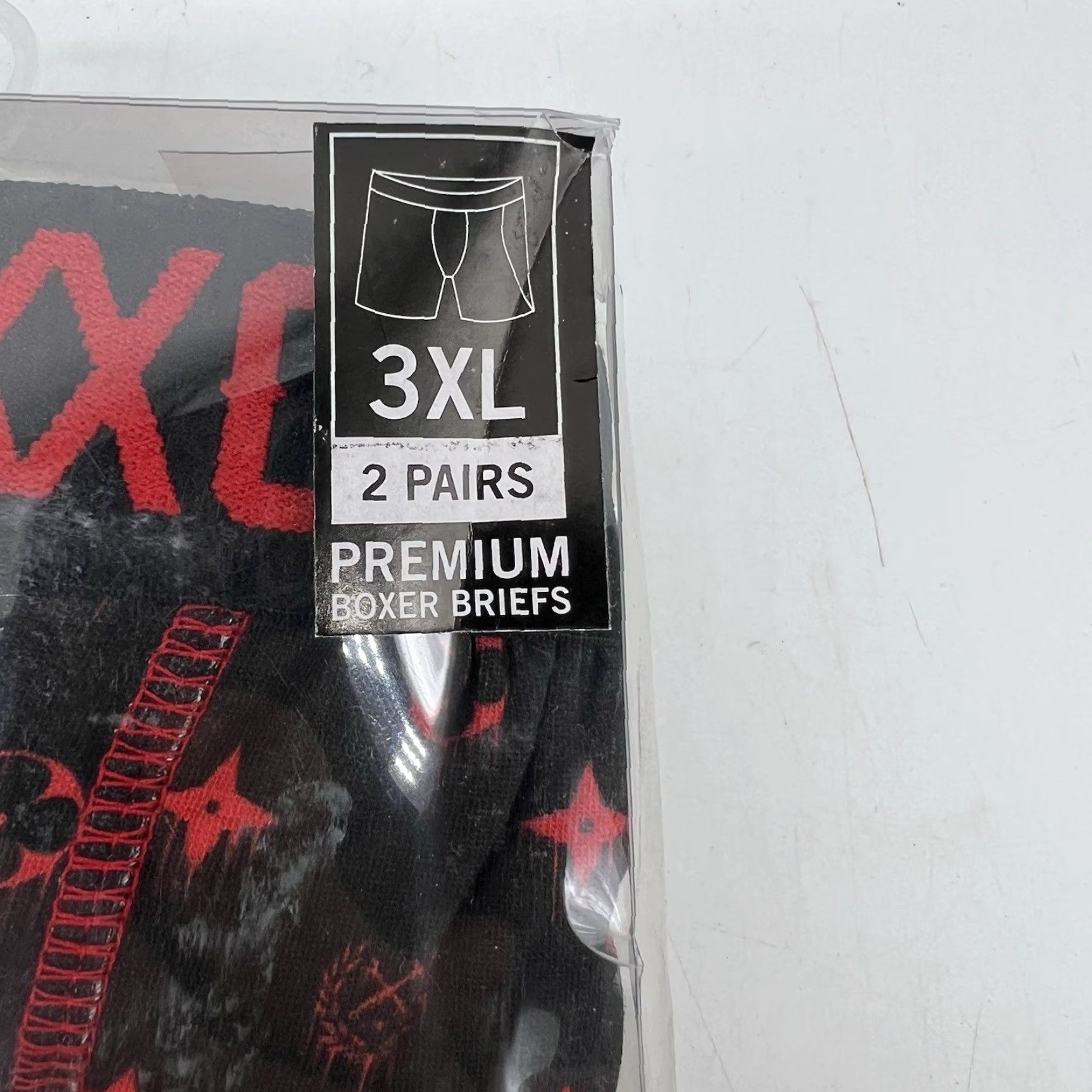 Vintage Dixxon Men’s Premium Boxer Briefs 2 Pack Red Black 3XL Underwear New Sealed Size 48R - 2 Thumbnail