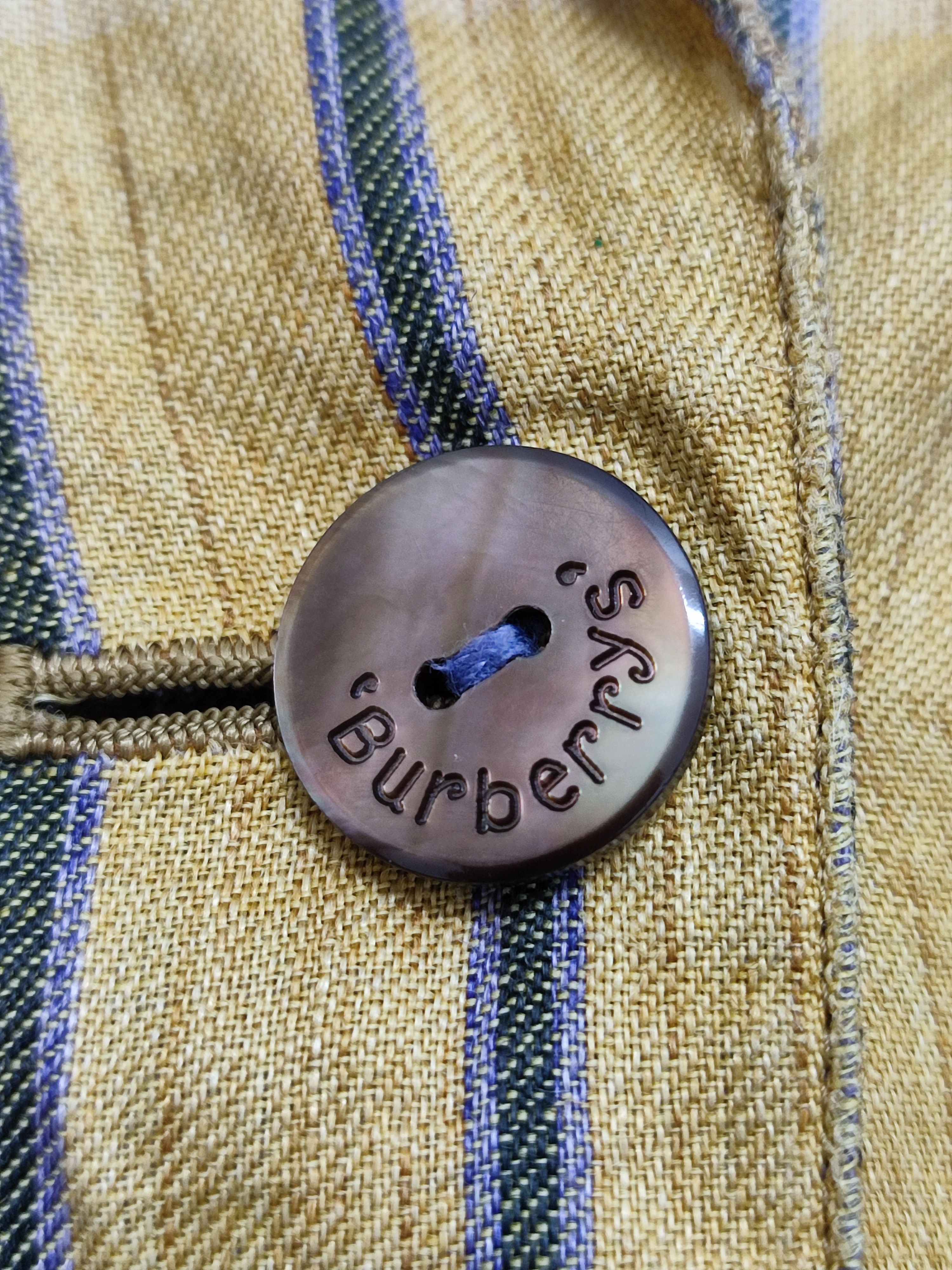 Burberry Burberrys Women Linen Plaid Blazer Size ONE SIZE - 10 Thumbnail