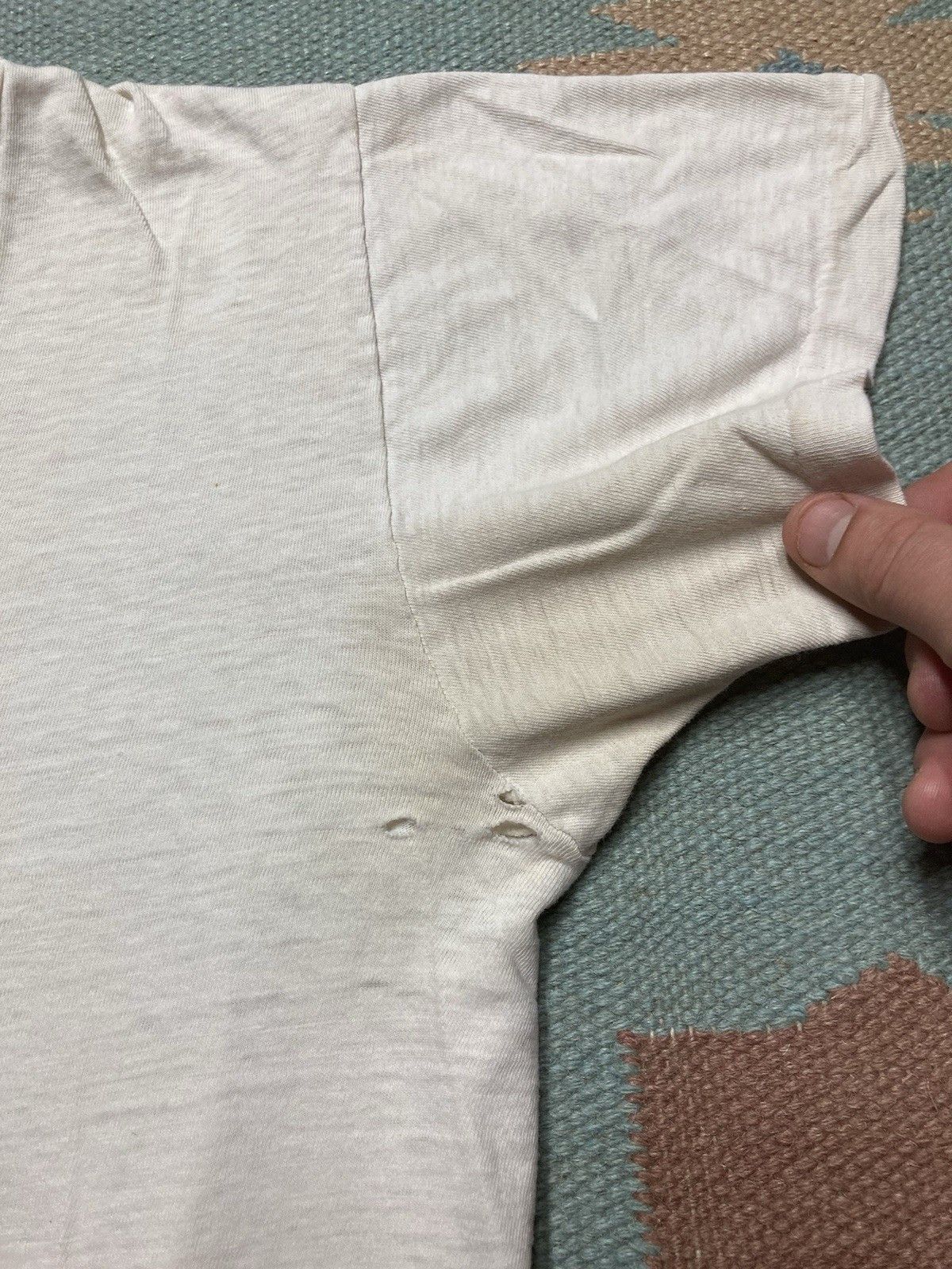 Fruit Of The Loom × Vintage 70s blank white t shirt v neck fruit of loom grunge medium Size US M / EU 48-50 / 2 - 4 Thumbnail