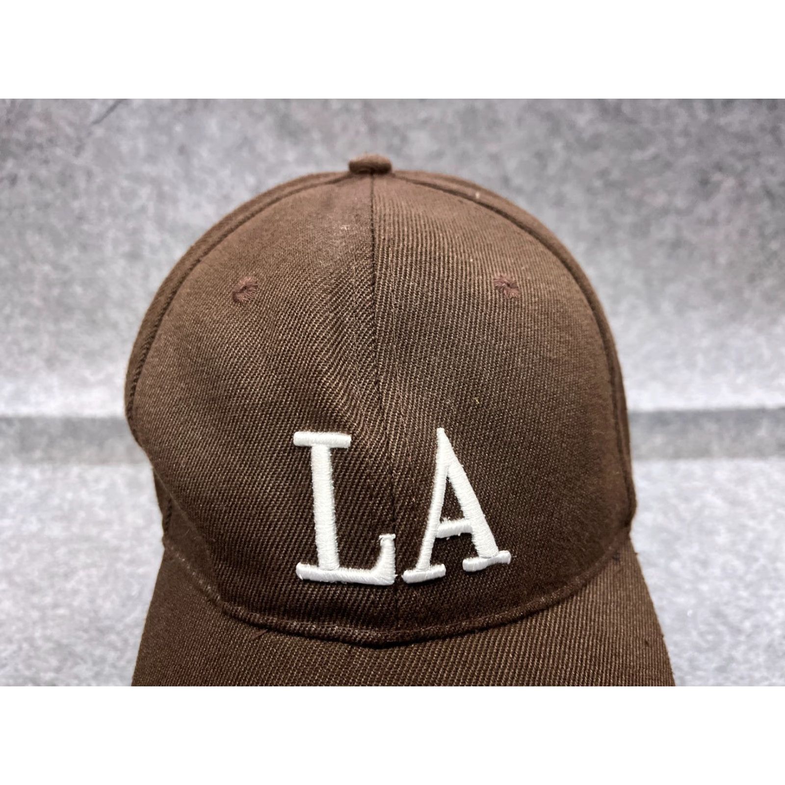Vintage LA Hat Cap Strap Back Adult One Size Brown 100% Acrylic Outdoors Sports Hat/Cap Men Baseball Style Adjustable Lightweight Vintage: No Size ONE SIZE - 2 Thumbnail