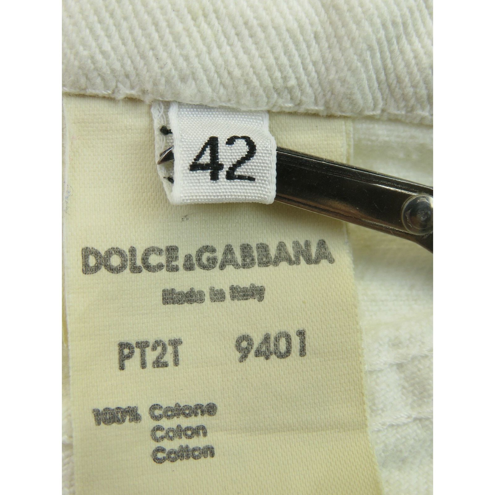 Dolce & Gabbana DOLCE GABBANA STRAIGHT LEG WHITE COTTON PANTS JEANS 42 ITALY Size 31" - 8 Thumbnail