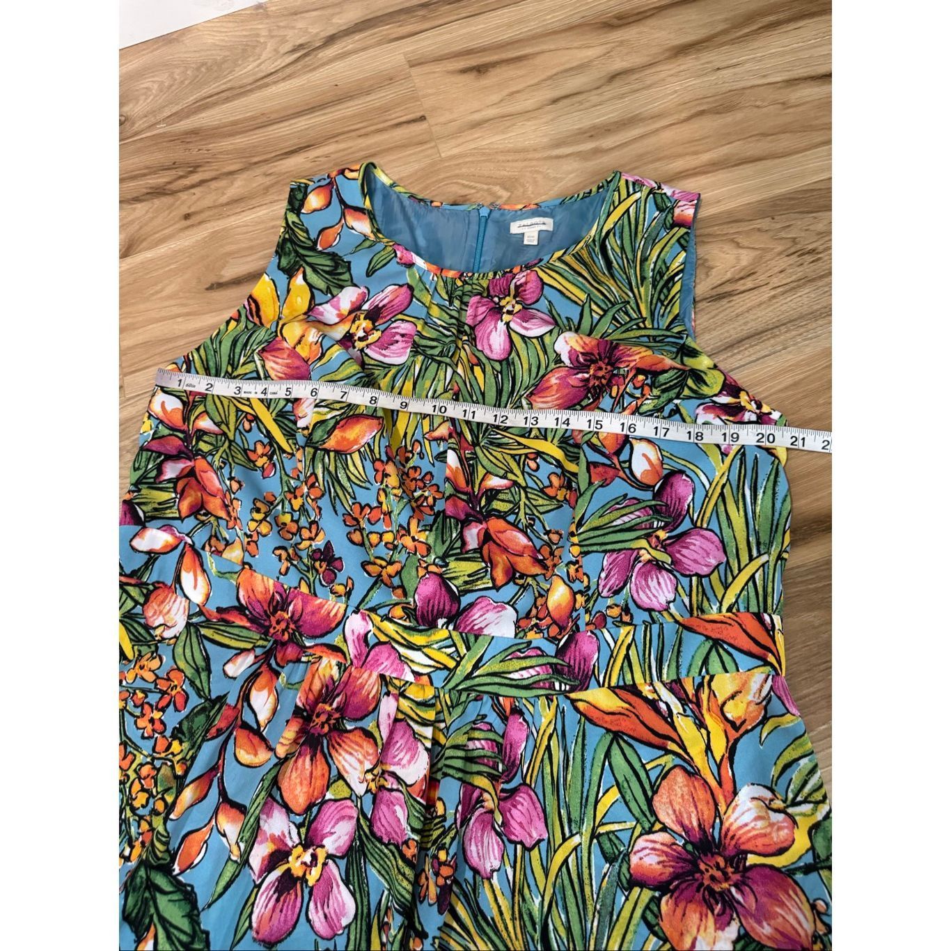 Robert Talbott Talbots Midi Floral Colorful Blue Green Pink Tropical Chiffo Size XXL / US 16-18 / IT 52-54 - 5 Thumbnail
