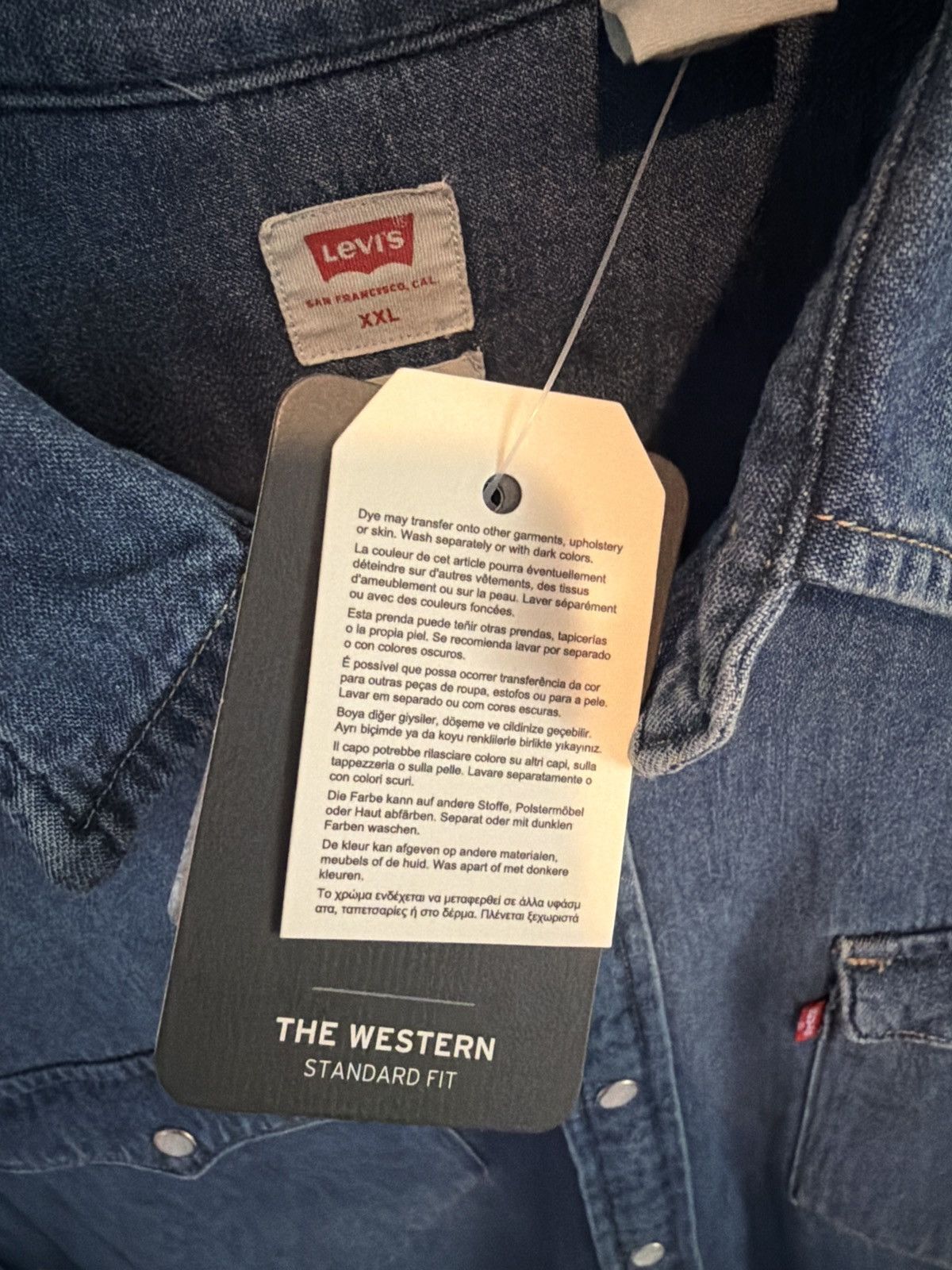 Levi's Levis Snap Button Denim Shirt Size US XXL / EU 58 / 5 - 3 Thumbnail