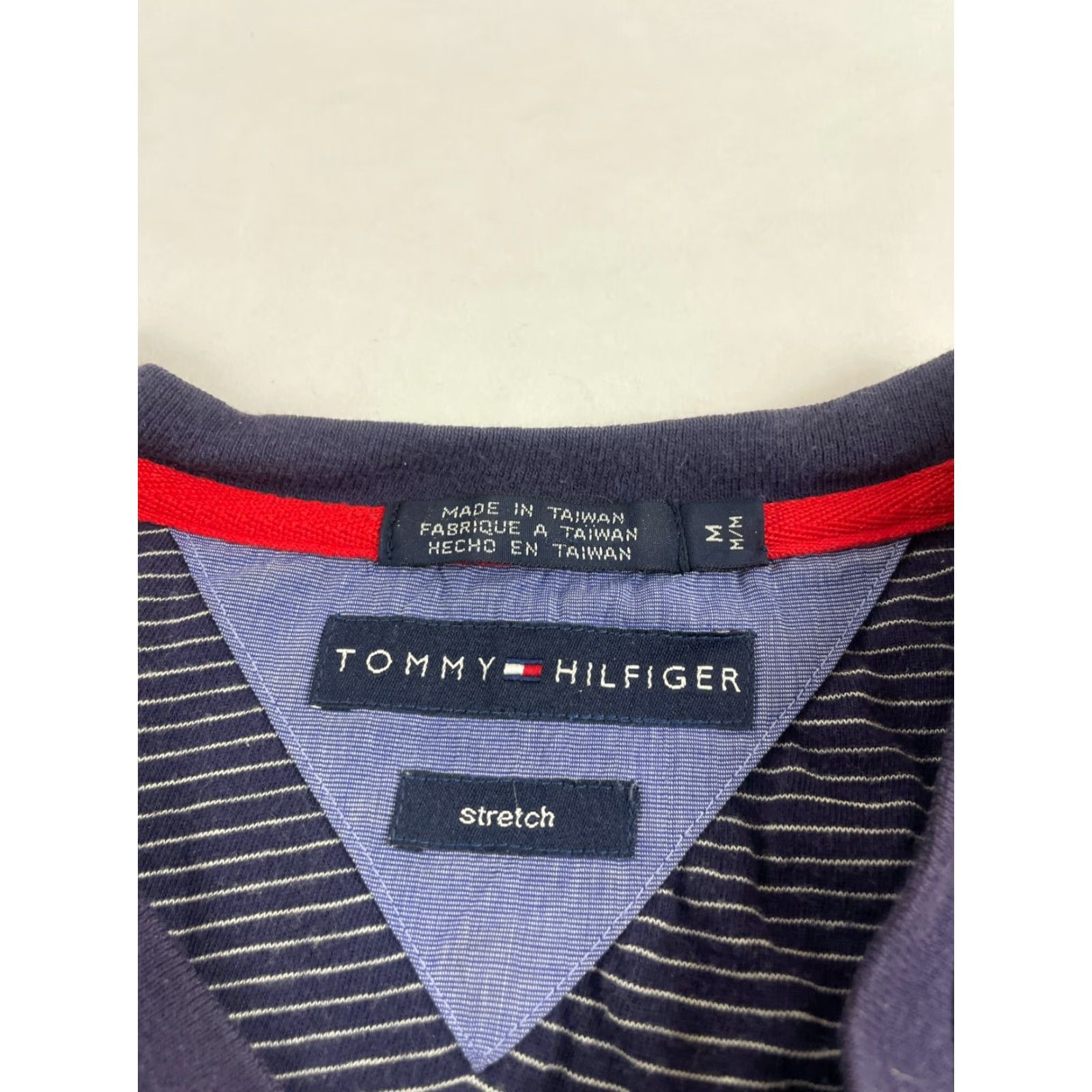 Tommy Hilfiger Tommy Hilfiger T-Shirt Mens Size M Polo Navy White Striped Stretch Size US M / EU 48-50 / 2 - 6 Thumbnail