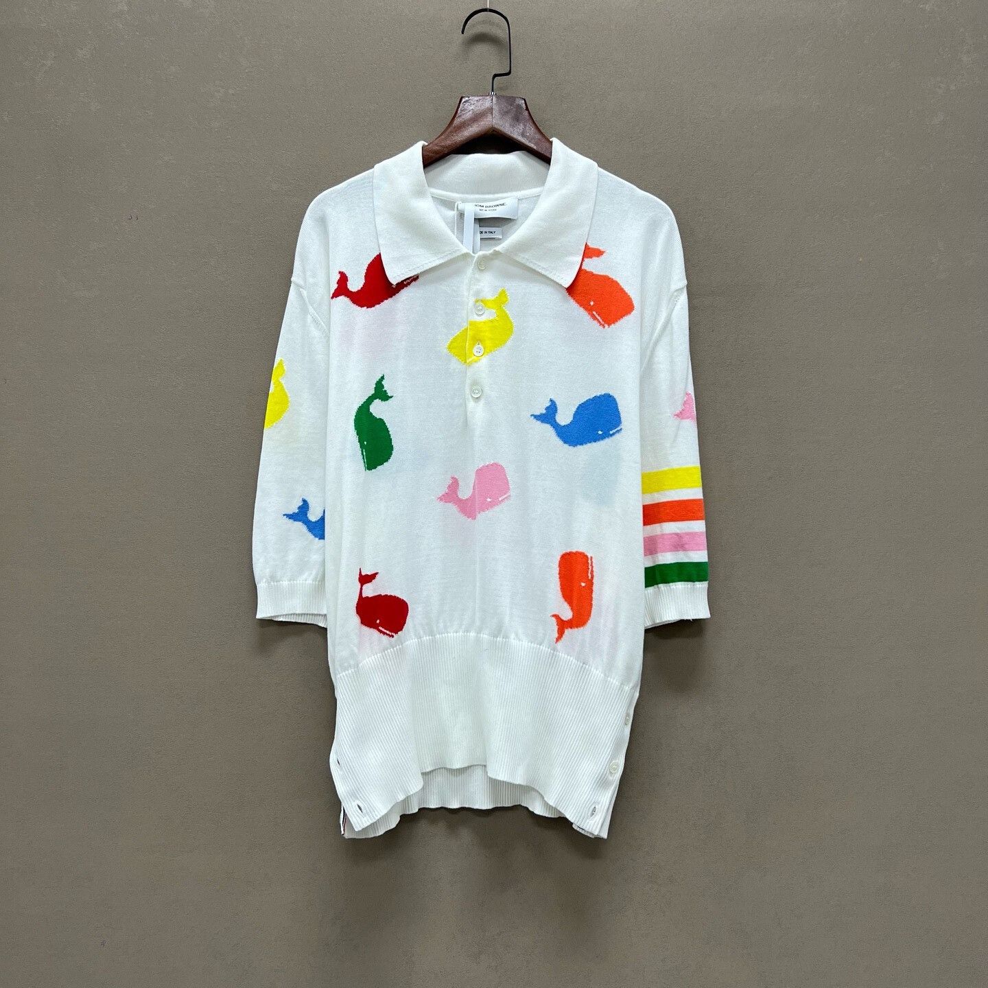 Thom Browne Thom Browne White Polo Collar Knit Top Size US M / EU 48-50 / 2 - 1 Thumbnail