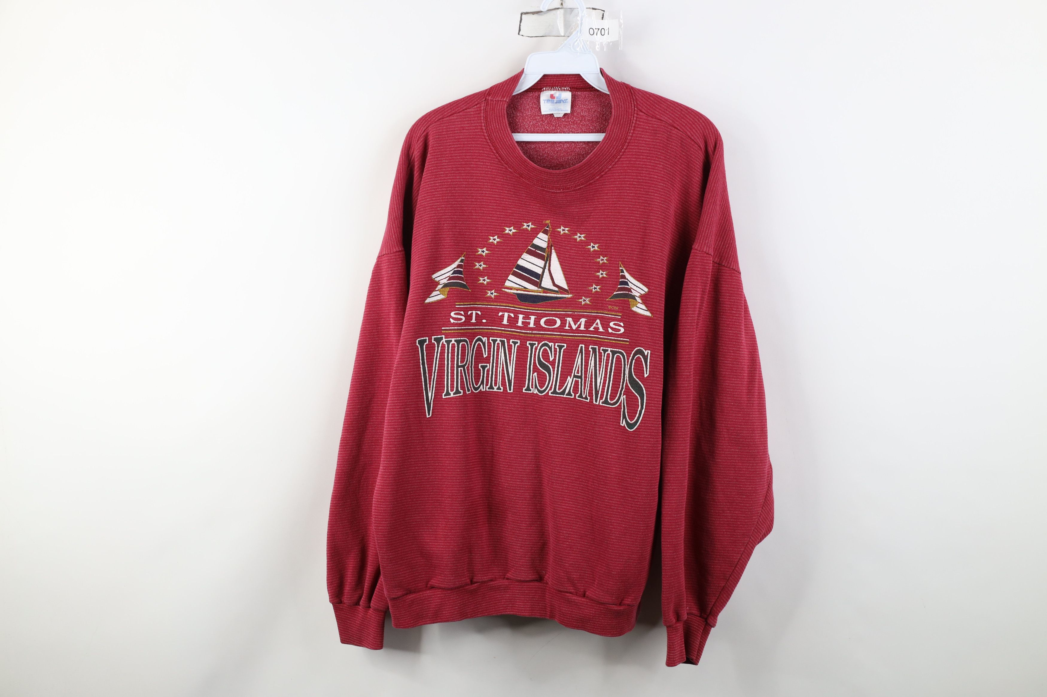 Vintage Vintage 90s Sailing St Thomas Virgin Islands Sweatshirt USA Size XXL / US 16-18 / IT 52-54 - 1 Thumbnail
