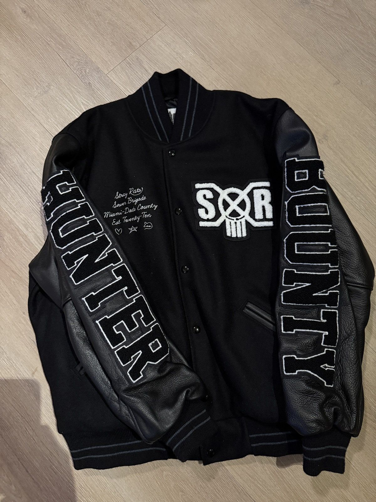 Stray Rats Stray Rats Bounty Hunter Leather Varsity Jacket Size US L / EU 52-54 / 3 - 2 Thumbnail
