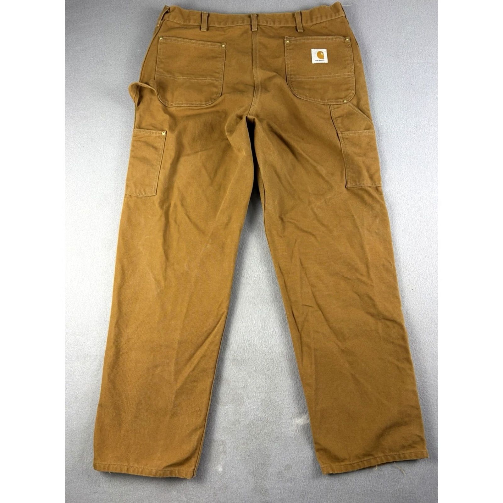 Carhartt VINTAGE Carhartt Pants Mens 40x32 Brown Canvas USA Made 90s Double Knee 5-Pocket Workwear Carpenter Straight Pants Mens Brown USA Carhartt Vintage 90s Size US 40 / EU 56 - 4 Thumbnail
