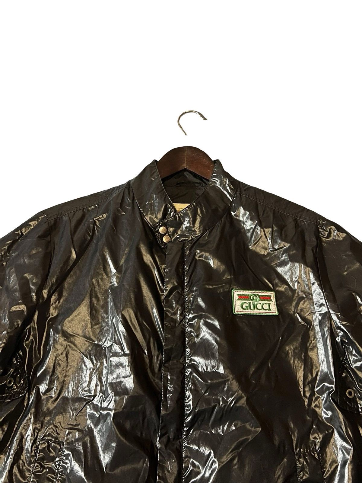 Gucci Gucci Black Shiny Nylon Jacket Size US M / EU 48-50 / 2 - 2 Thumbnail