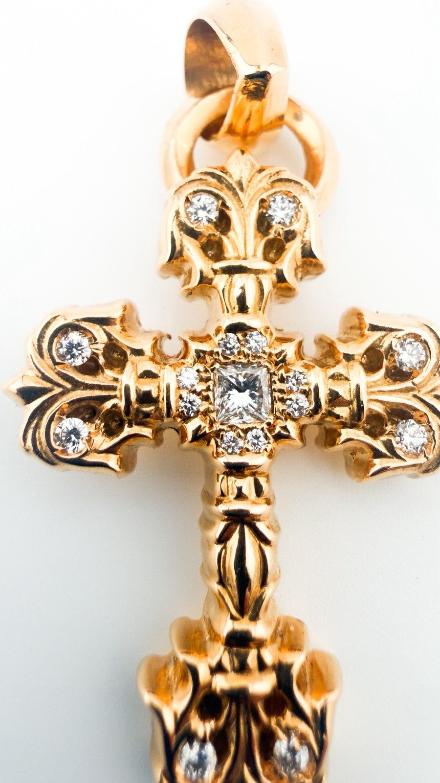 Chrome Hearts Chrome Hearts 22k Gold & Diamond Filigree Cross Pendant Size ONE SIZE - 3 Thumbnail